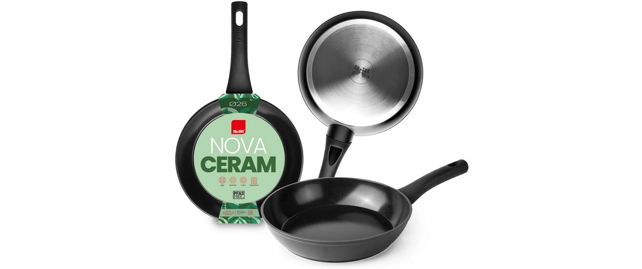   Poêle à frire »Ibili Nova Ceram« Leichtmetall Kratzfeste und langlebige Bratpfanne, geeignet für alle Herdarten