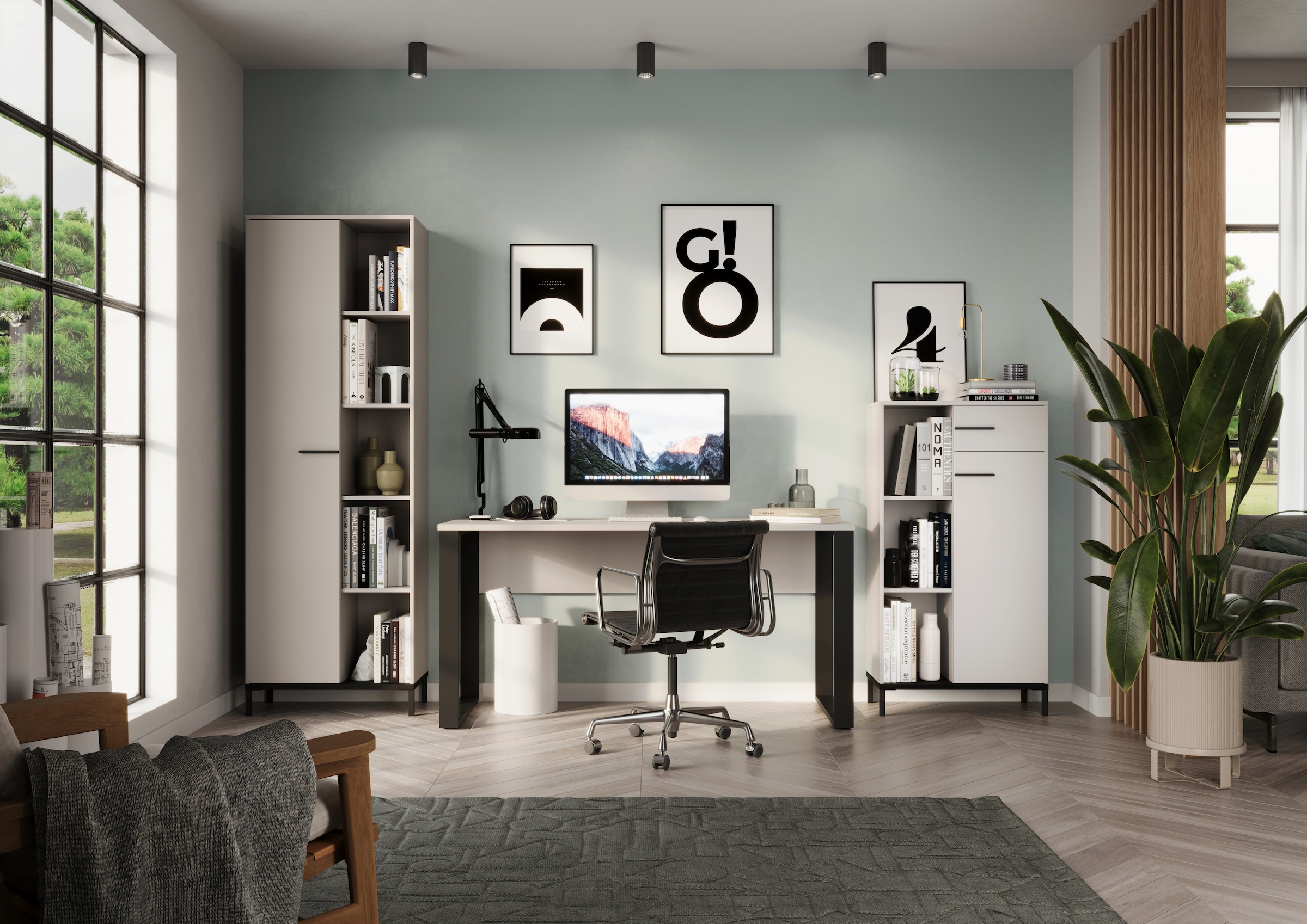 GERMANIA Aktenschrank »GW-Rovigo, mit offenem Regal,« 1 Stk. tlg. spiegelverkehrt montierbar, Höhe 190 cm, Made in Germany