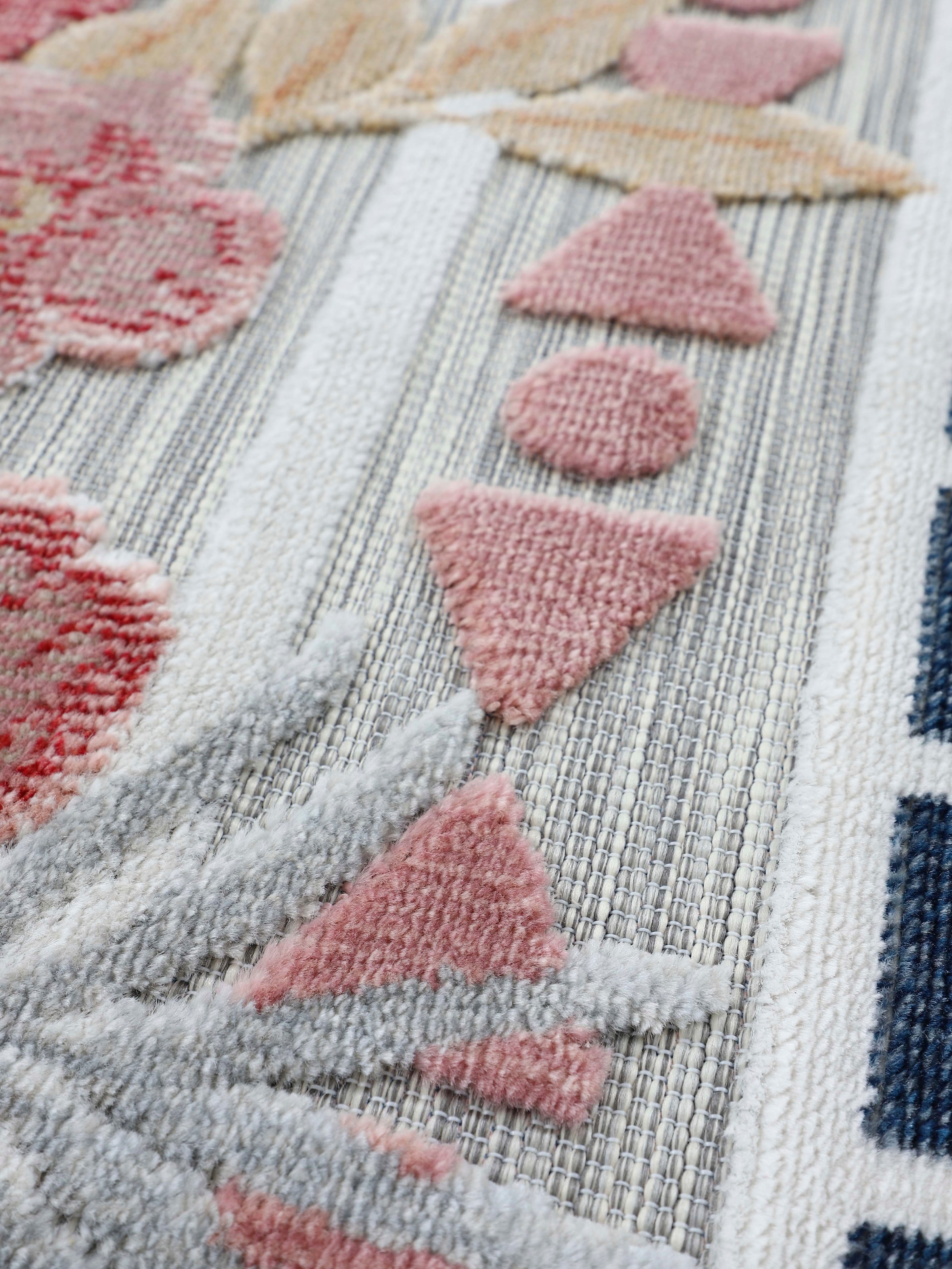 carpetfine Tapis »Deja 101« Rectangulaire 4 mm Höhe robustes Flachgewebe, Floral Palmenblätter, In- und Outdoor, Läufer