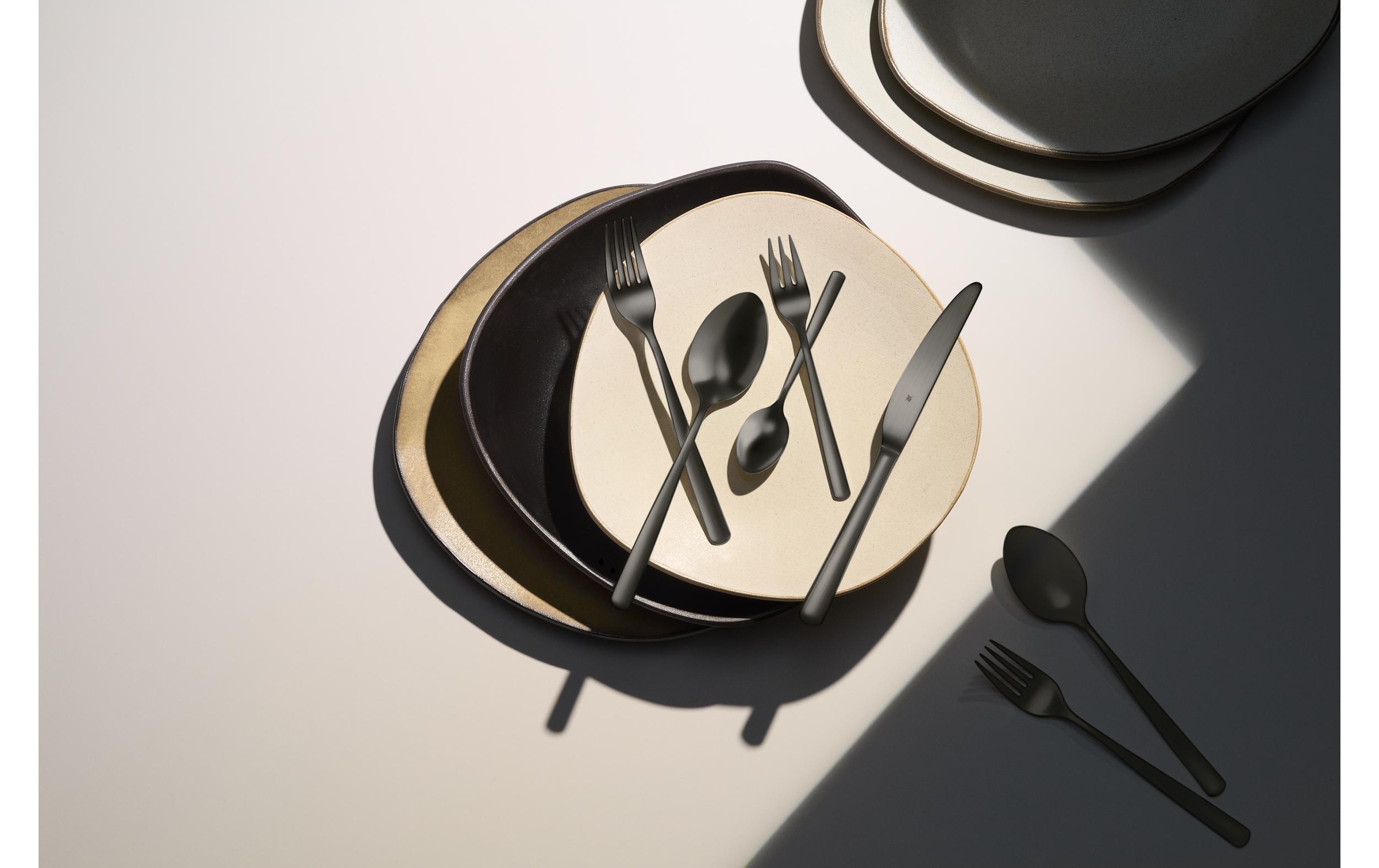 WMF Set de couverts »Boston in edler Optik, ergonomische Haptik, Messer mit Wellenschliff« tranchant optimal, inoxydable, élégant, boîte à couverts de qualité