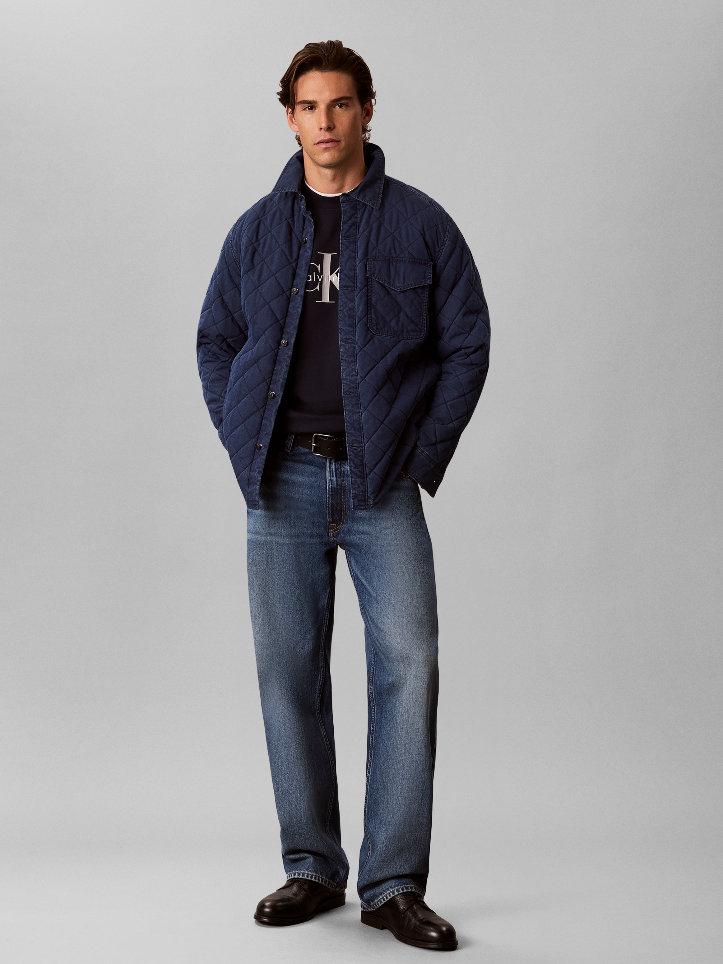 Calvin Klein Jeans Sweatshirt , Rundhalsausschnitt, Regular Fit, grosser Logo-Print
