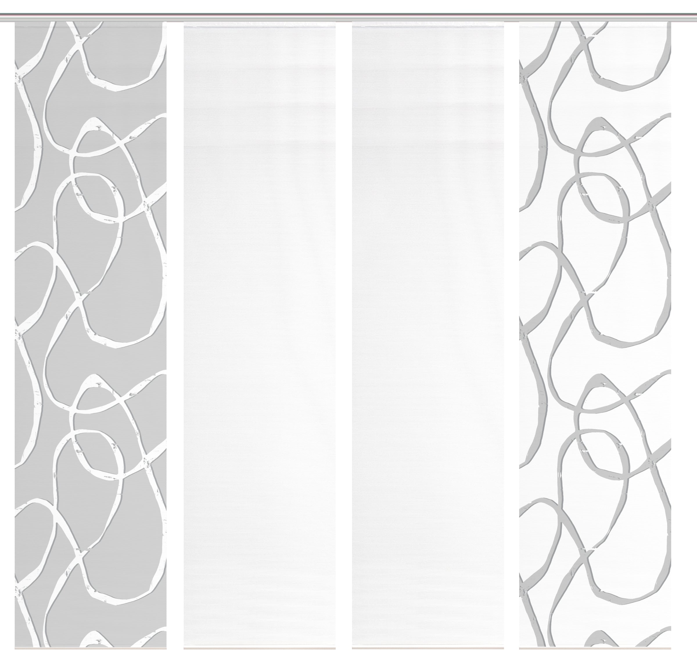 Vision S Rideau coulissant »OPHELIA KOMBI« Support de panneau 4 cuis tlg. rideau coulissant, aspect bambou, impression numérique, SET