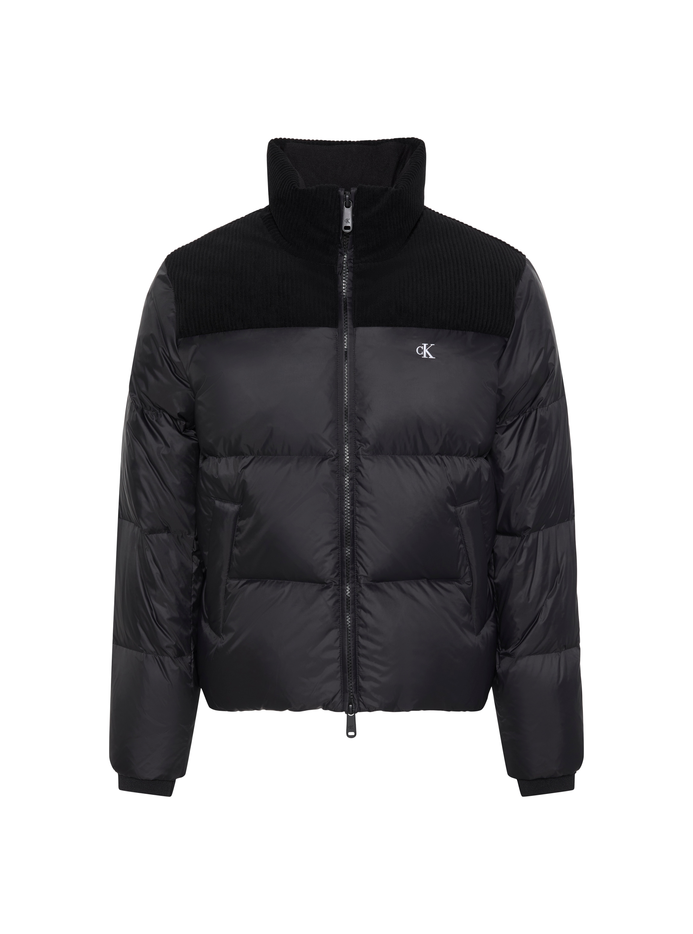 Calvin Klein Steppjacke »MIXED MEDIA DOWN PUFFER« ohne Kapuze Regular fit mit Stehkragen