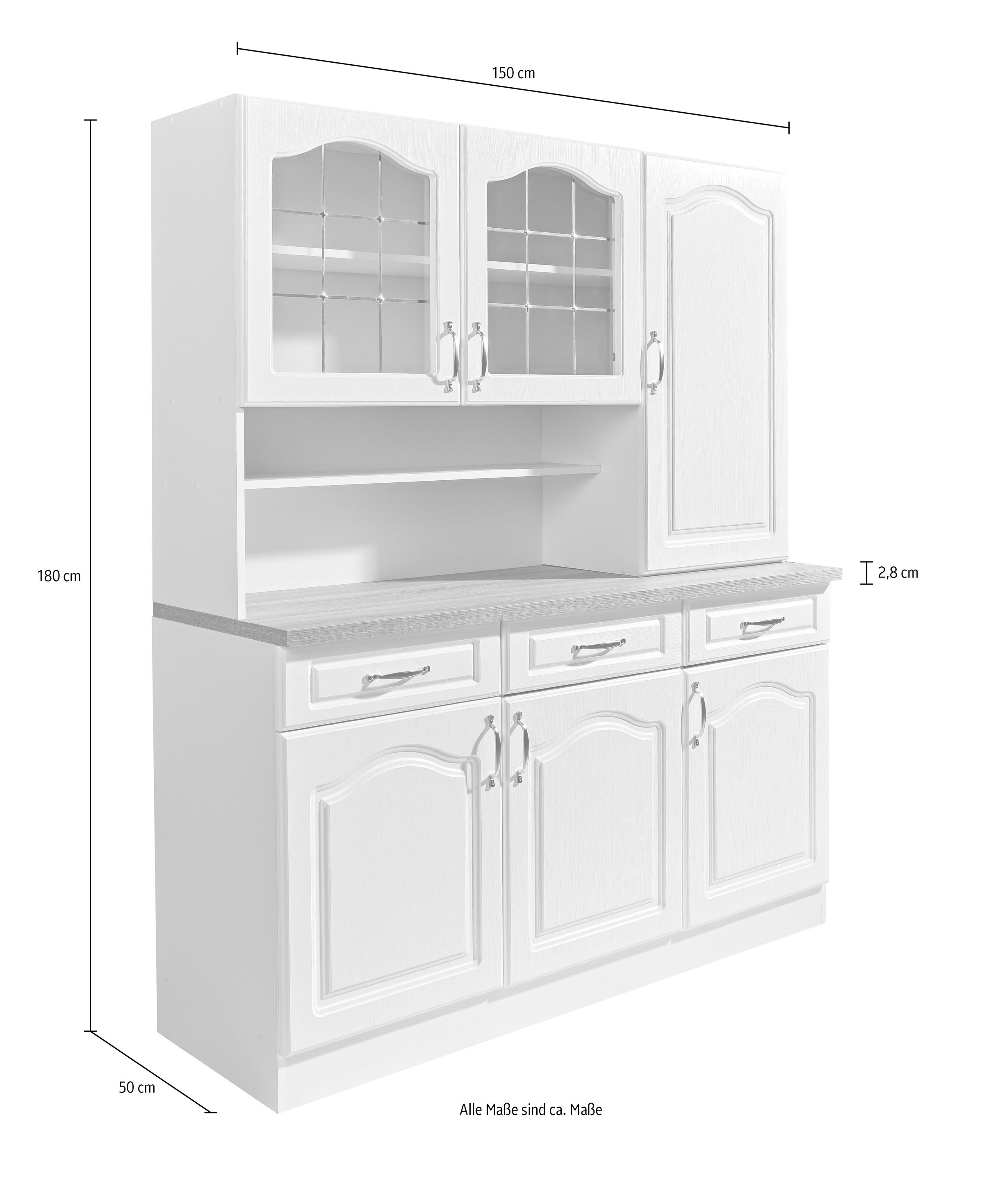 wiho Küchen Buffet de cuisine »Linz« 150 cm breit, in Landhaus-Optik