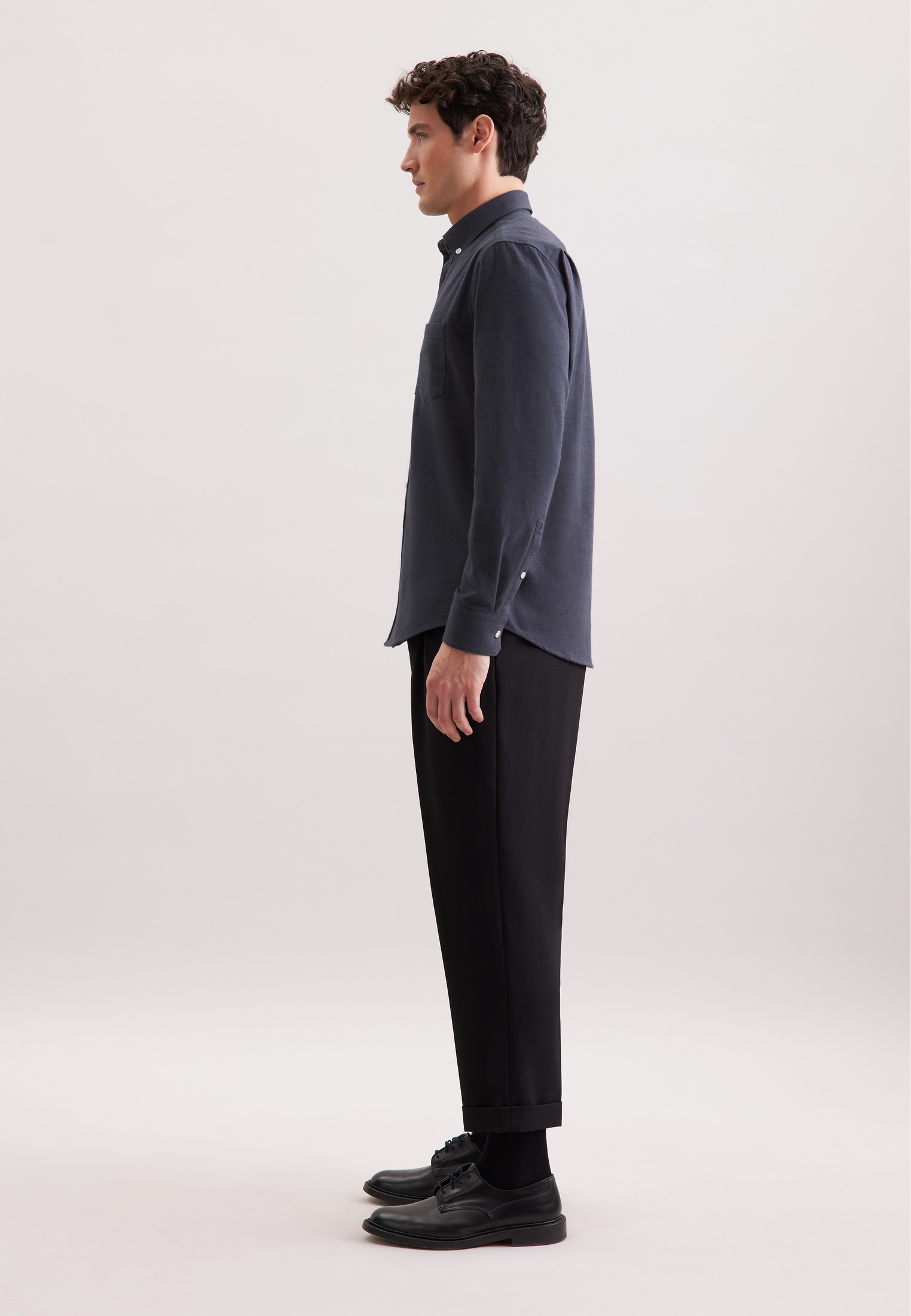 seidensticker Chemise en flanelle Regular 1/1 Button-Down-Kragen Uni