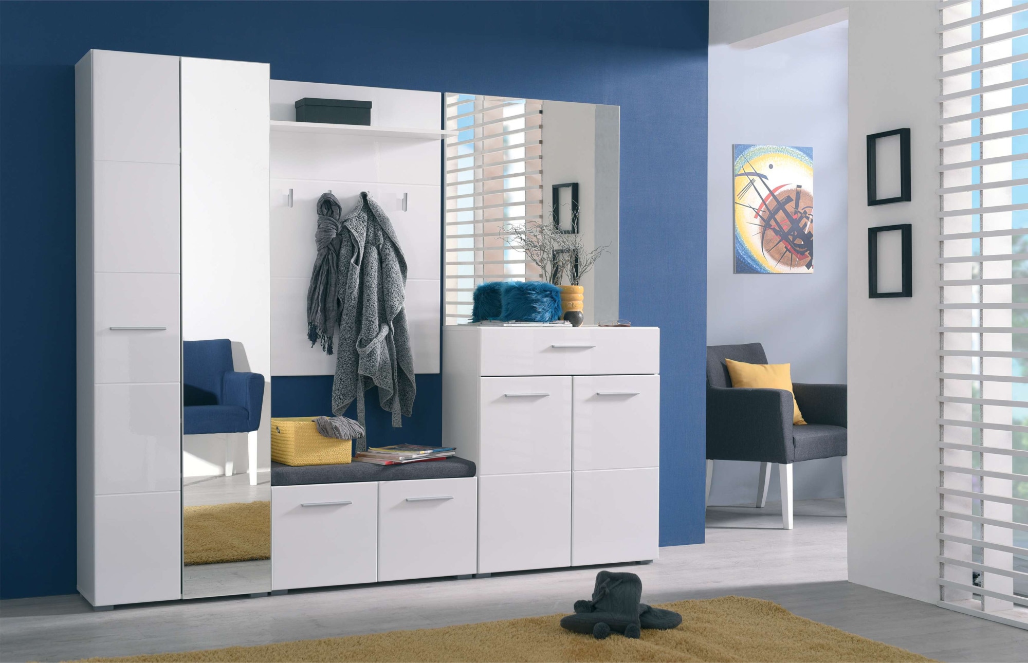 Home affaire Garderoben-Set »Beny Flurmöbel, Dielenmöbel, Flurschrank, Flurgarderobe Breite 218 cm« 5tlg, 5 Stk. tlg.