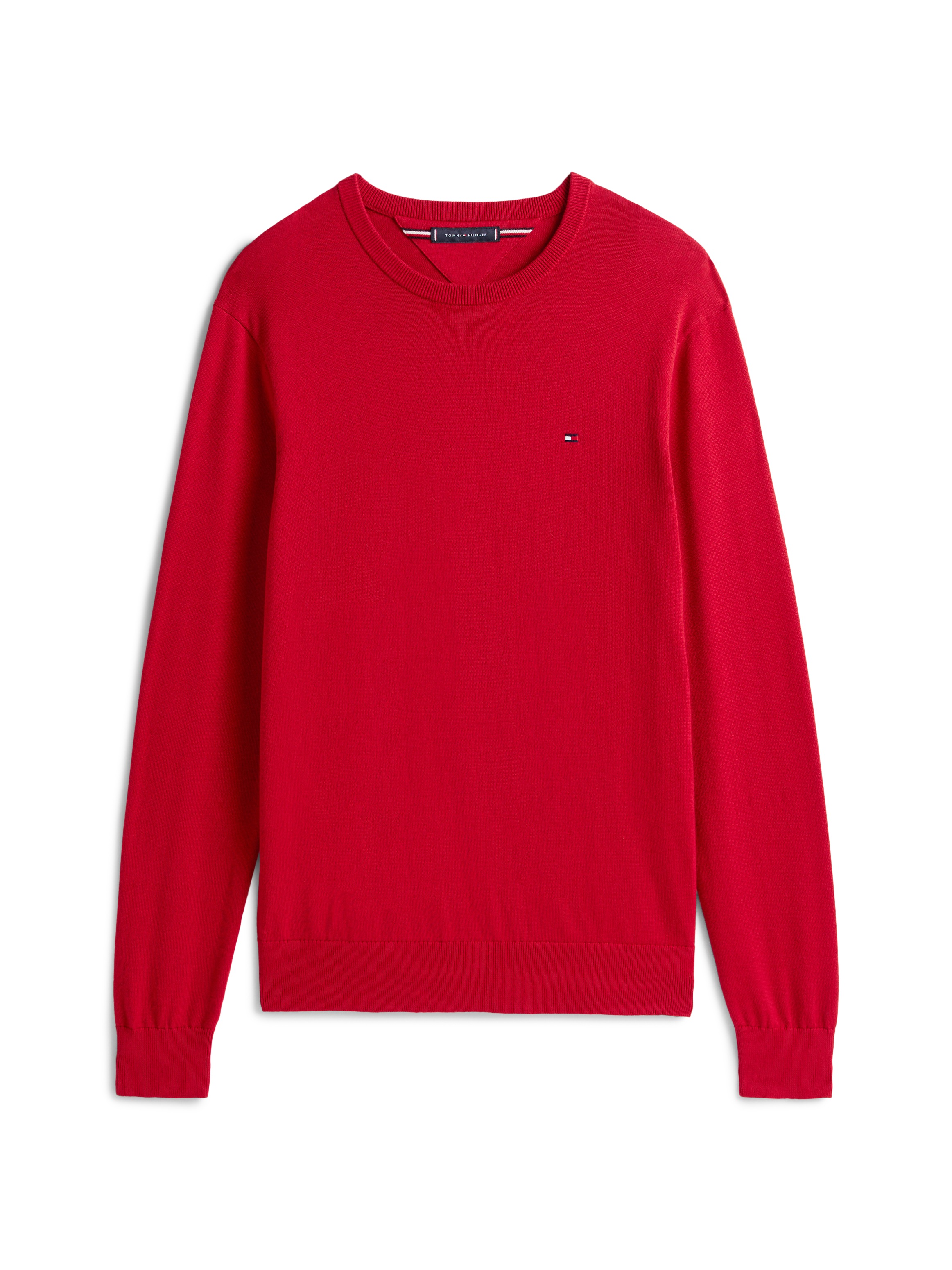 Tommy Hilfiger Rundhalspullover »ESSENTIAL COTTON CREW NECK« 100% Baumwolle Crewneck Regular Fit Premium Mode