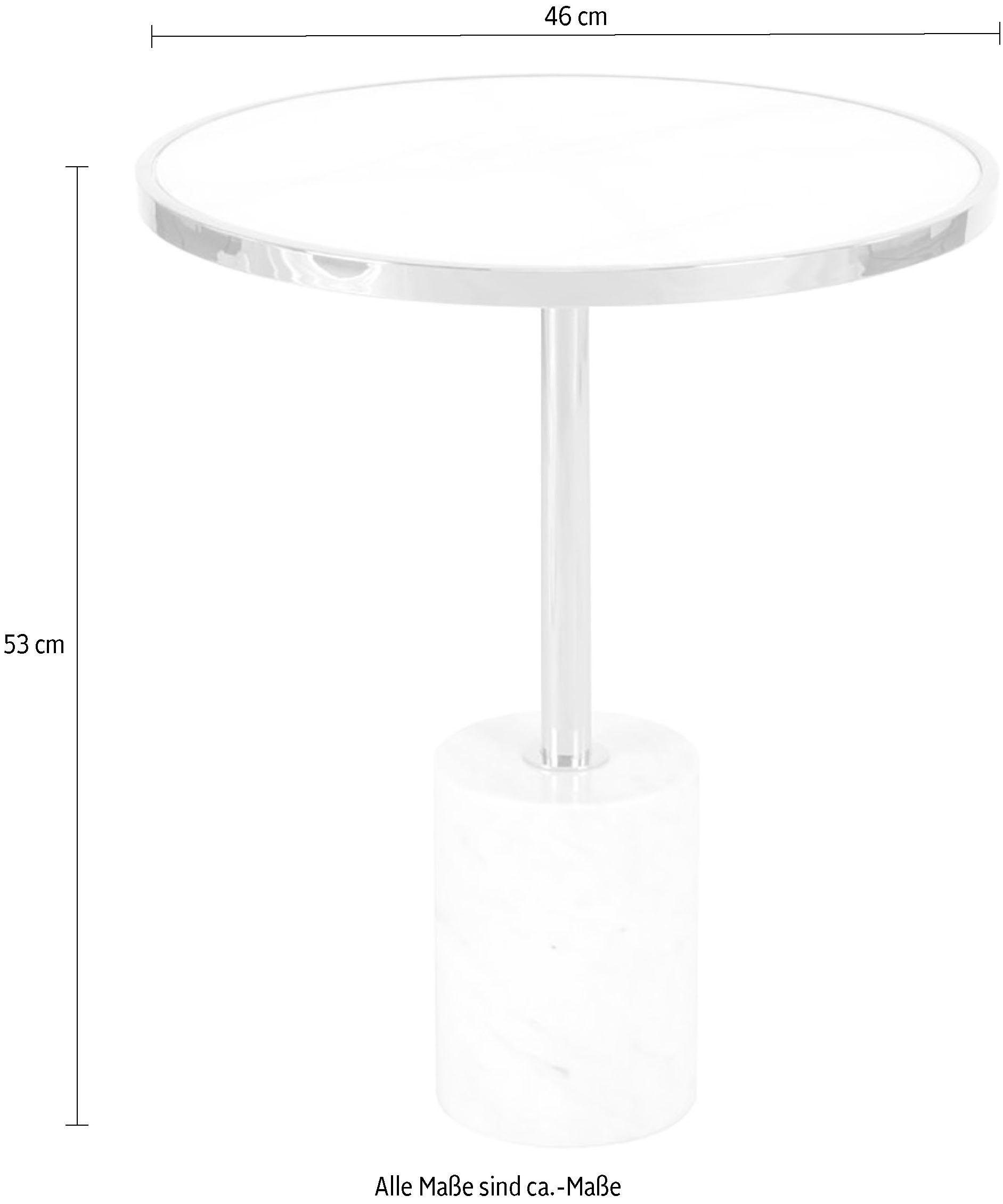 Kayoom Beistelltisch »Lana 525, luxuriöser Beistelltisch, Glamour-Optik, edles Metallgestell« 1 Stk. tlg. Ablage in Marmoroptik, Standfuss aus echtem Marmor, hochwertig