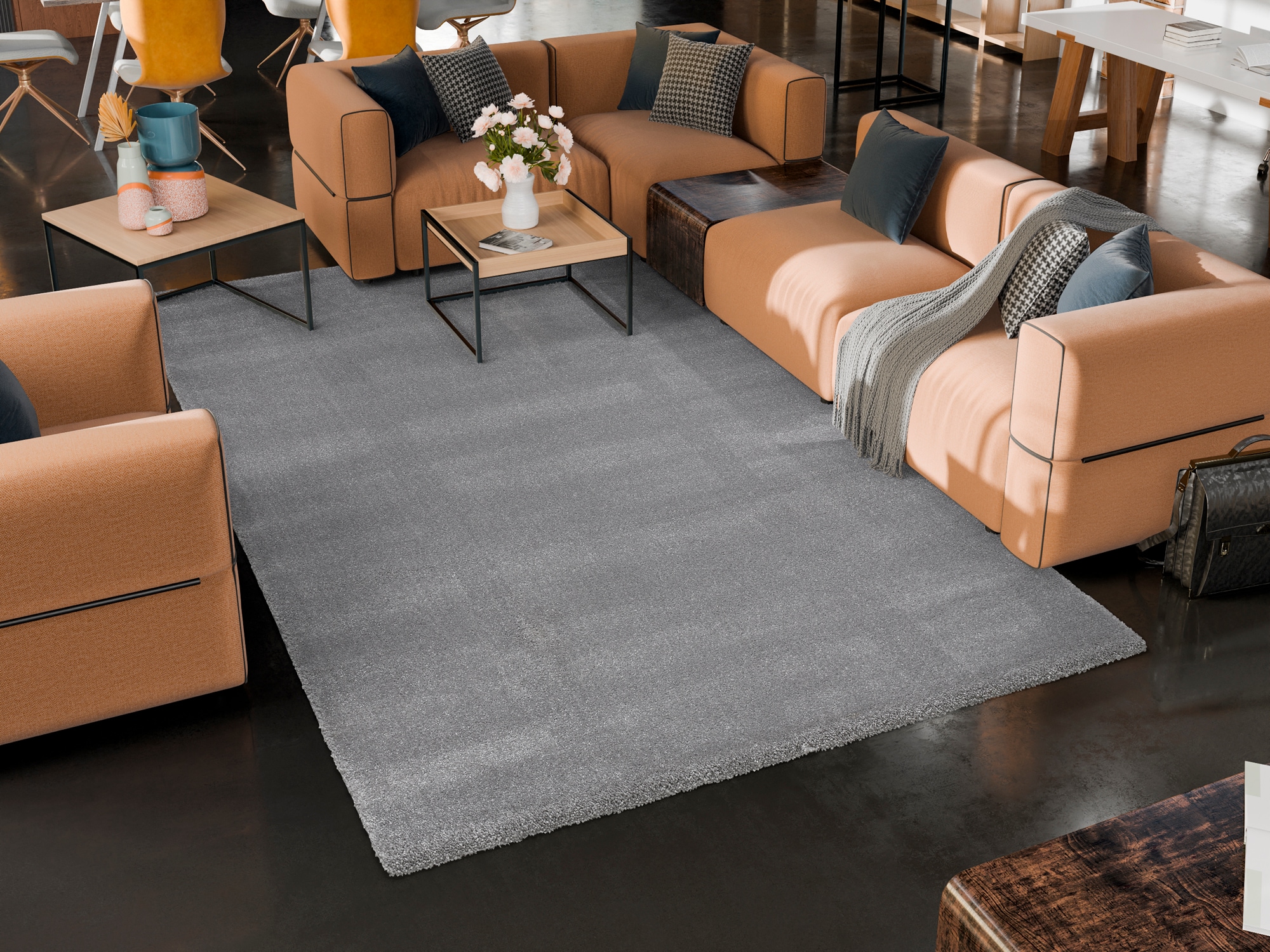 OCI DIE TEPPICHMARKE Tapis »KOMFORT , auch als Läufer und in Rund« Rectangulaire 20 mm Höhe Uni - poils longs, shaggy, tissé à la machine, robuste