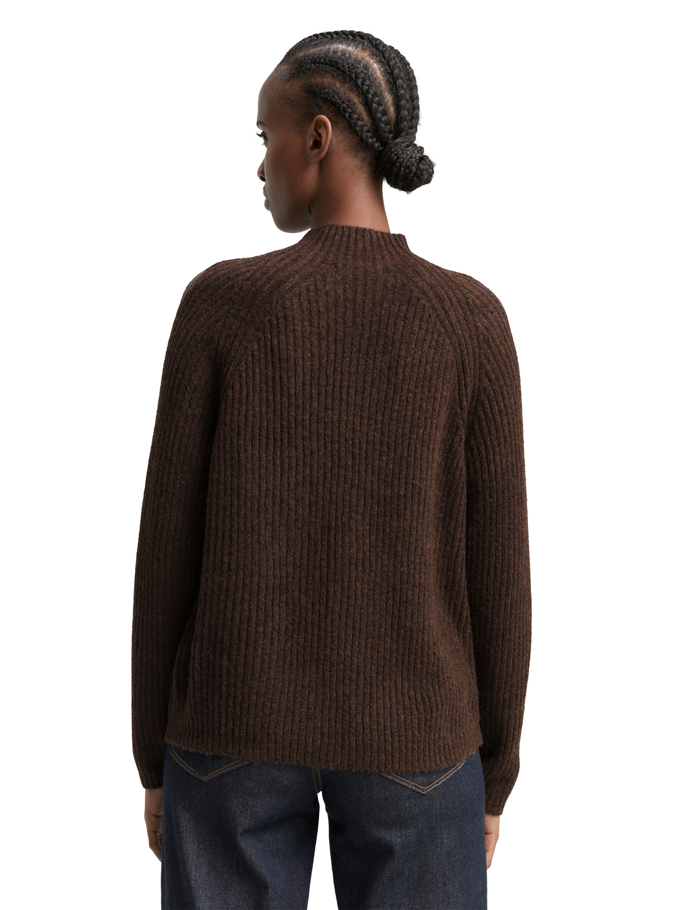 TOM TAILOR Denim Strickpullover mit Stehkragen