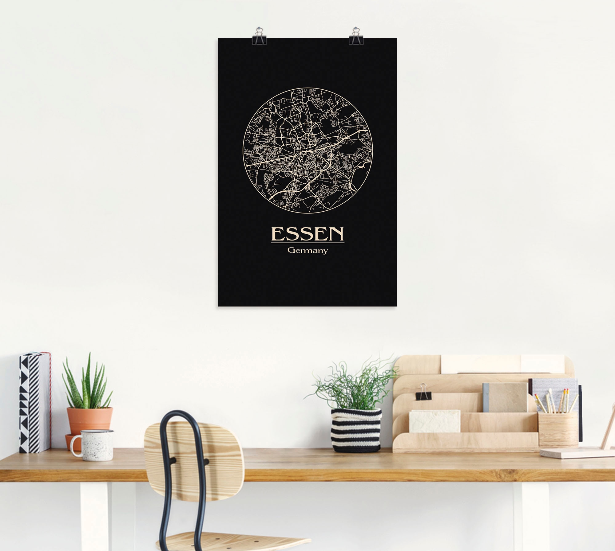 Artland Wandbild »Retro Karte Essen Deutschland Kreis« Deutschland 1 Stk. tlg. als Alubild, Leinwandbild, Wandaufkleber oder Poster in versch. Grössen