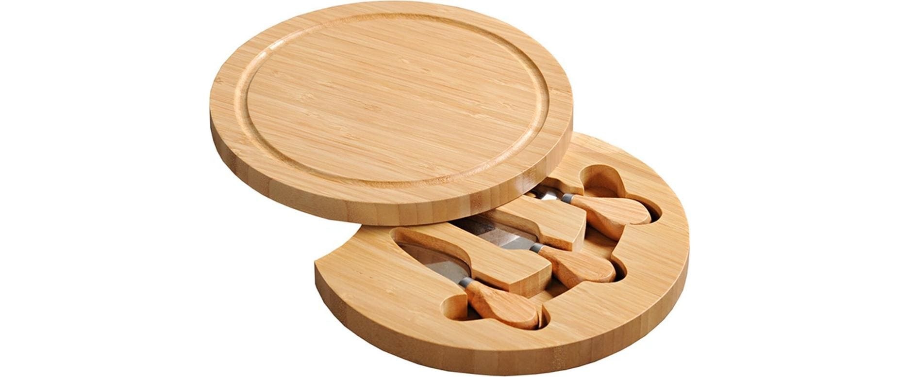 KESPER® Plateau à fromage »Käseschneidebrett Bambus rund mit Messerset«