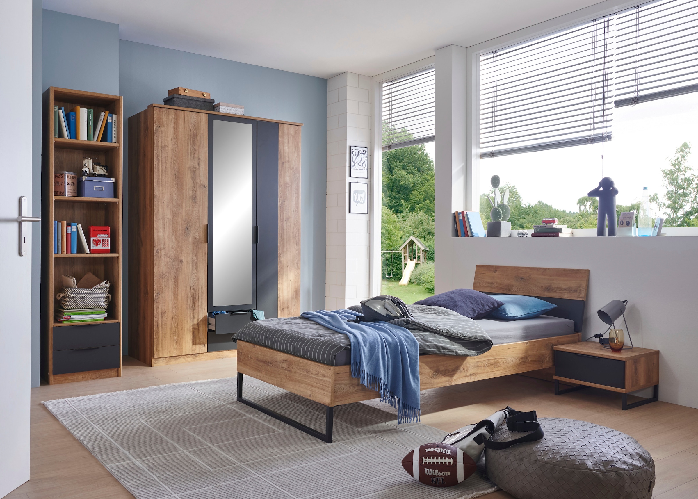 Wimex Lit simple »Texel erhältlich in den Breiten 90 & 140cm« Mit Metallkufe, Bett im Industrial Look