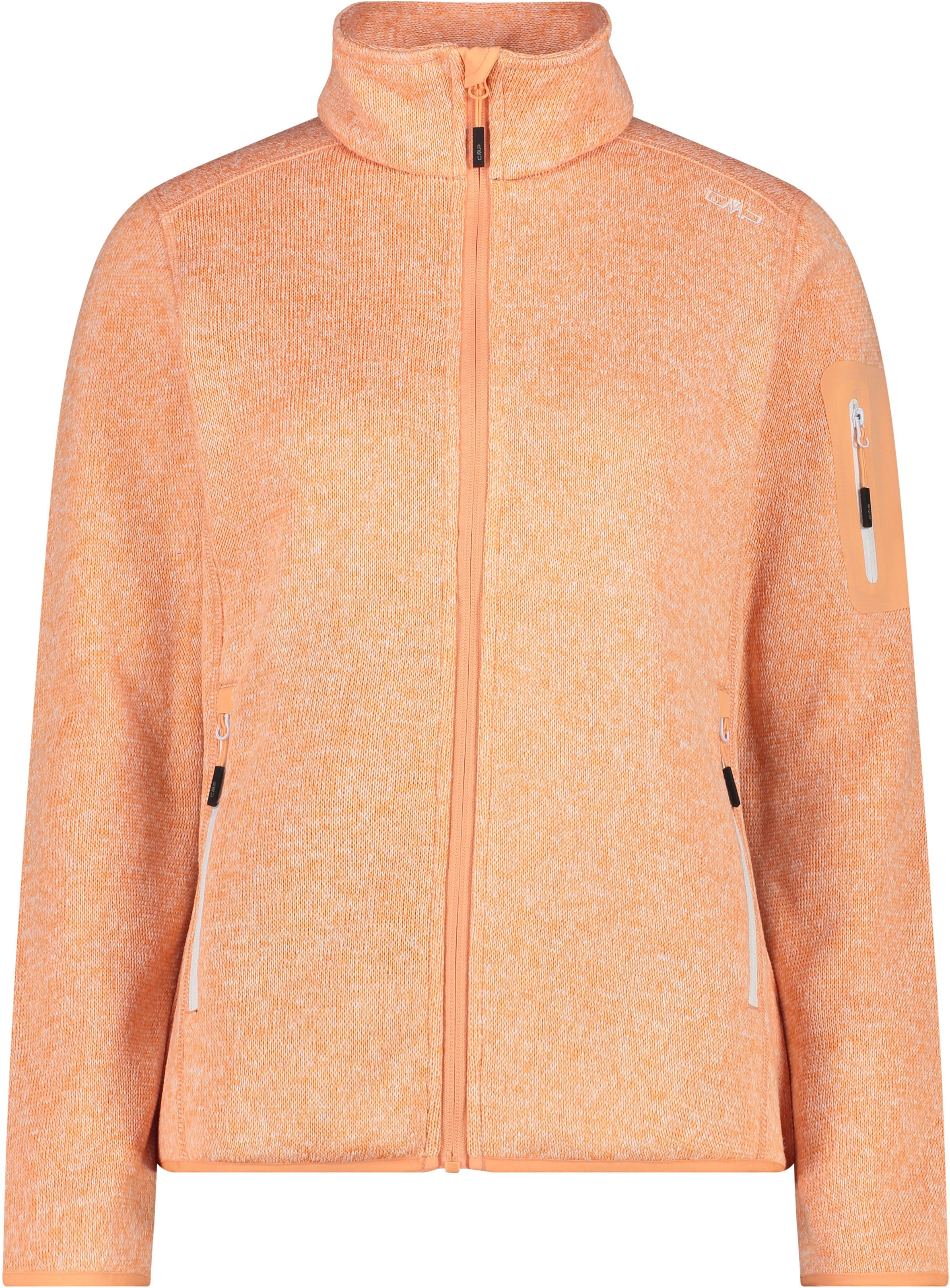 CMP Veste en laine polaire »KNITTED MELANGE FLEECE WOMAN JACKET« 1 cuis tlg. Wärmeisolierend & Schnell trocknend & Atmungsaktiv
