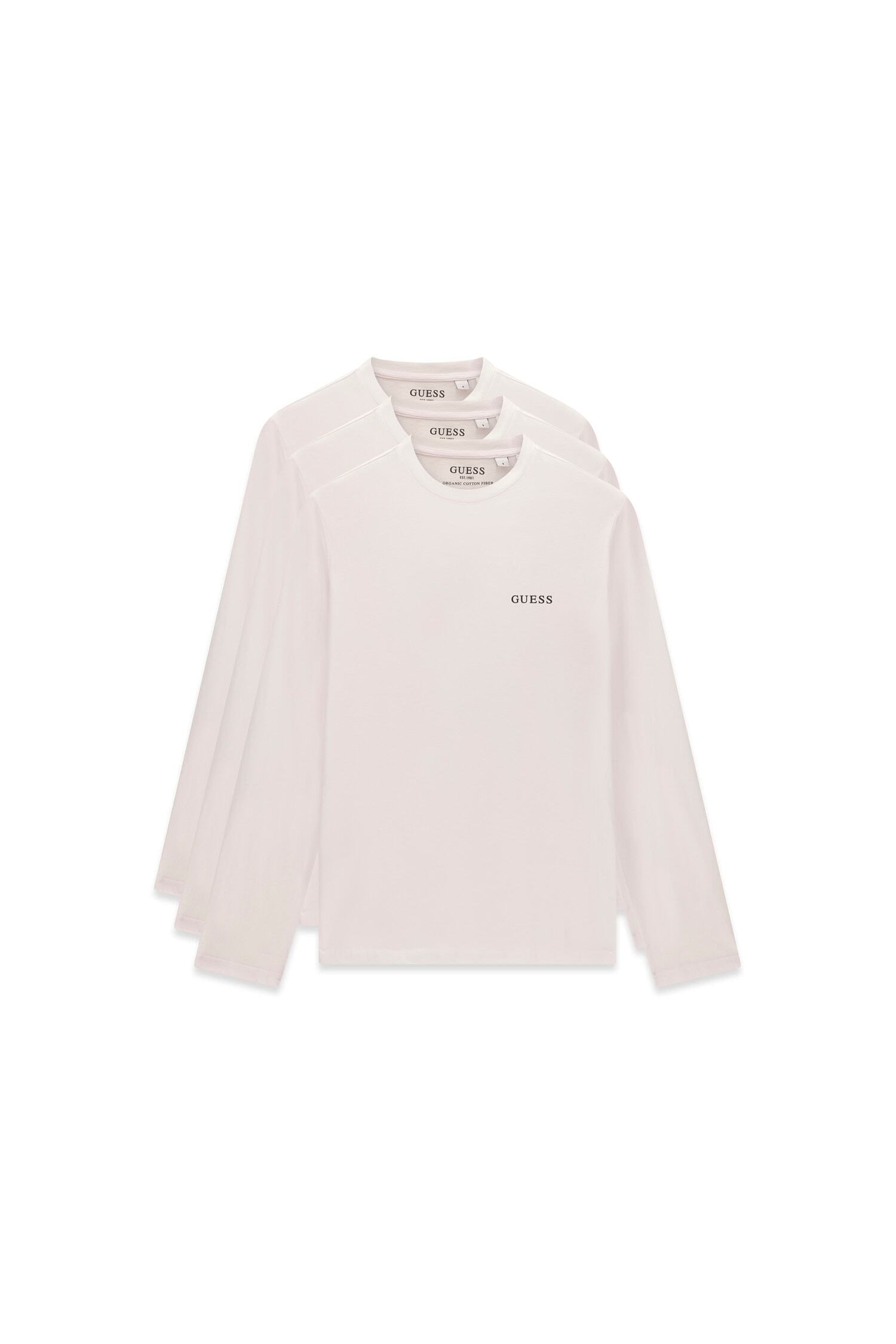 Guess T-shirt à manches longues »TEE CN LS 3 PACK« Paquet, 3 aus reiner Baumwolle