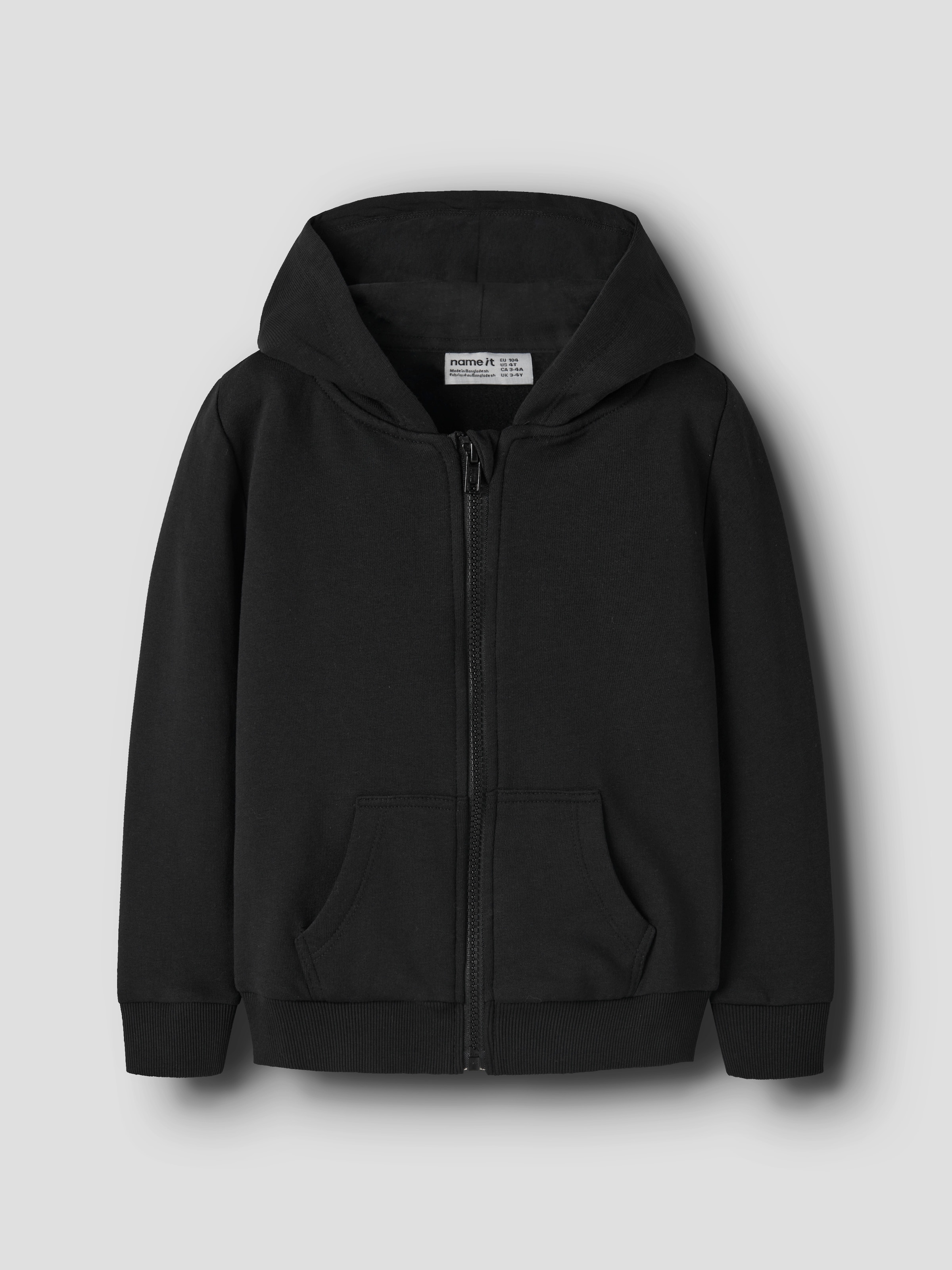 Name It Sweat à capuche »NKMNESWEAT – Sweatjacke mit Kängurutasche« uni, décontracté, coupe régulière, sweat, col rond