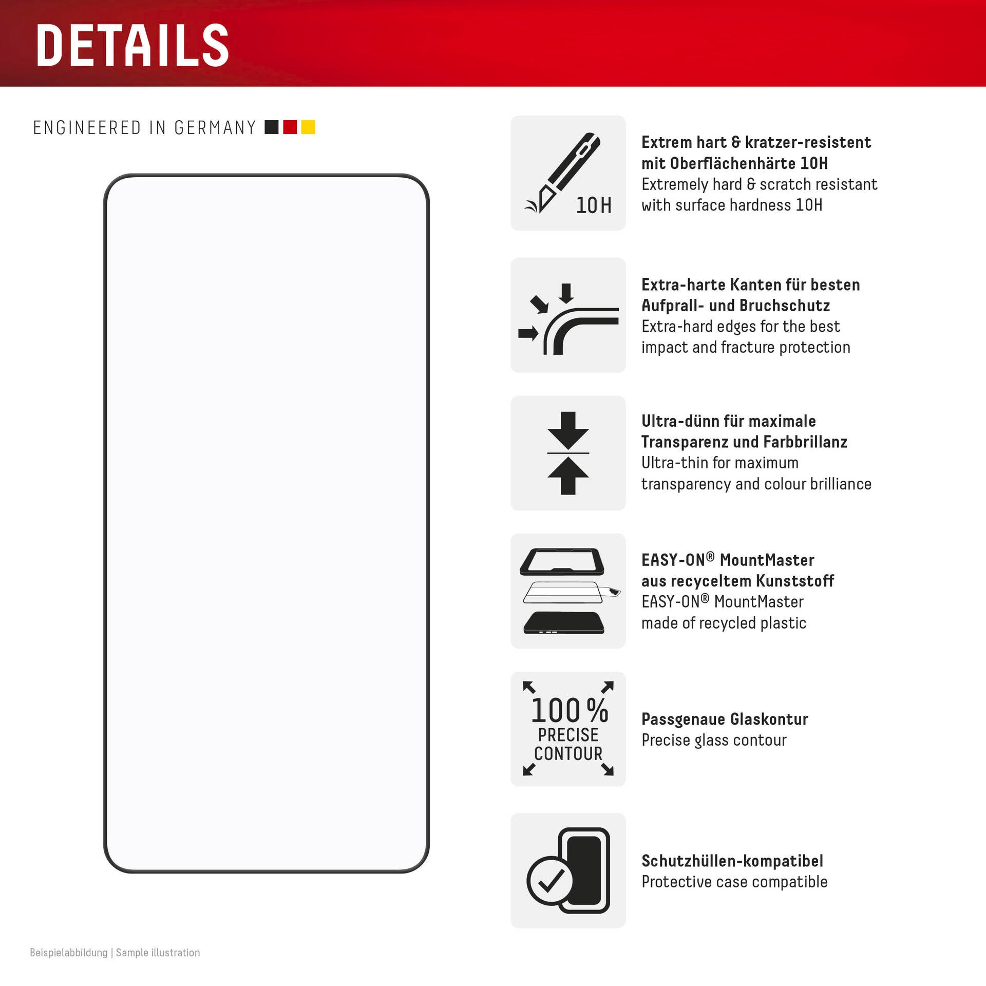 Displex Displayschutzglas »Premium Glass Screen Protector Full Cover mit MountMaster« für Samsung Galaxy S26 Displayschutzfolie, Schutzfolie, Bildschirmschutz, kratz- & stossfest