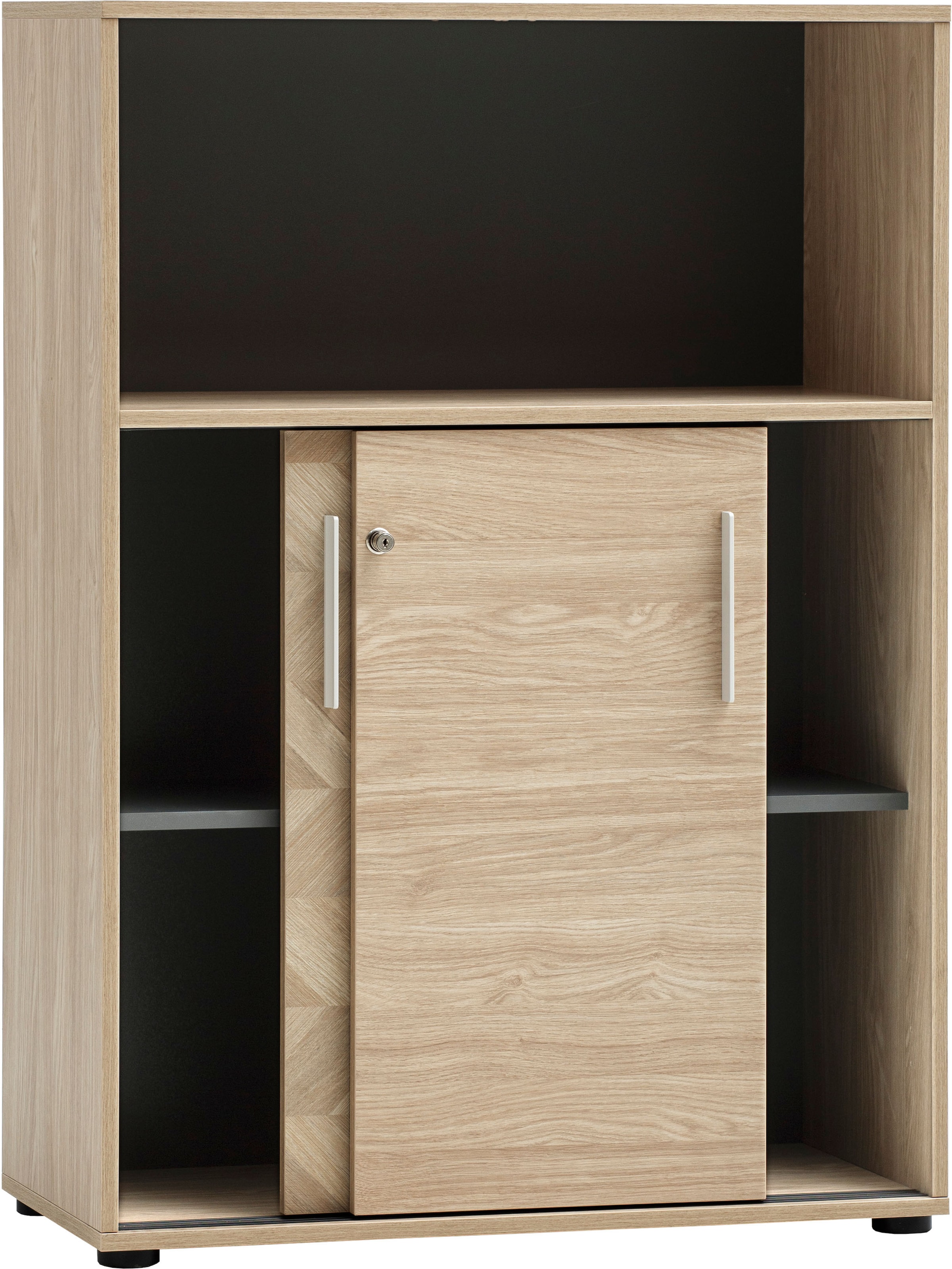 Schildmeyer Schiebetürenschrank »AREZZO, Aktenschrank abschliessbar, Höe 150 cm, MADE IN GERMANY« 1 Stk. tlg. Linke Tür in Fischgräten Dekor, MADE IN GERMANY