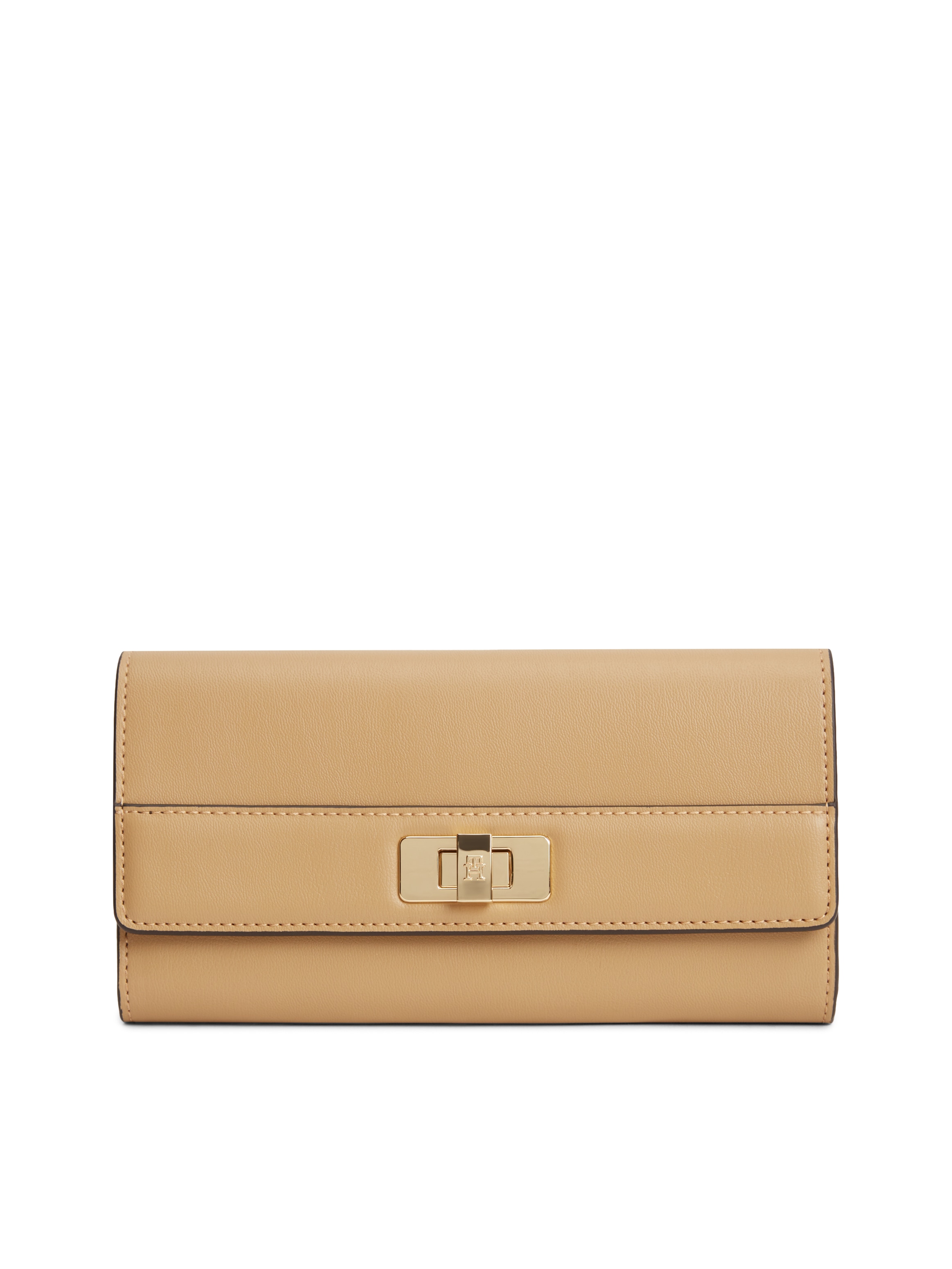 Tommy Hilfiger Porte-monnaie »TH MODERN LARGE FLAP WALLET« Damen Portemonnaie, Geldbeute mit goldfarbenen Accessoires