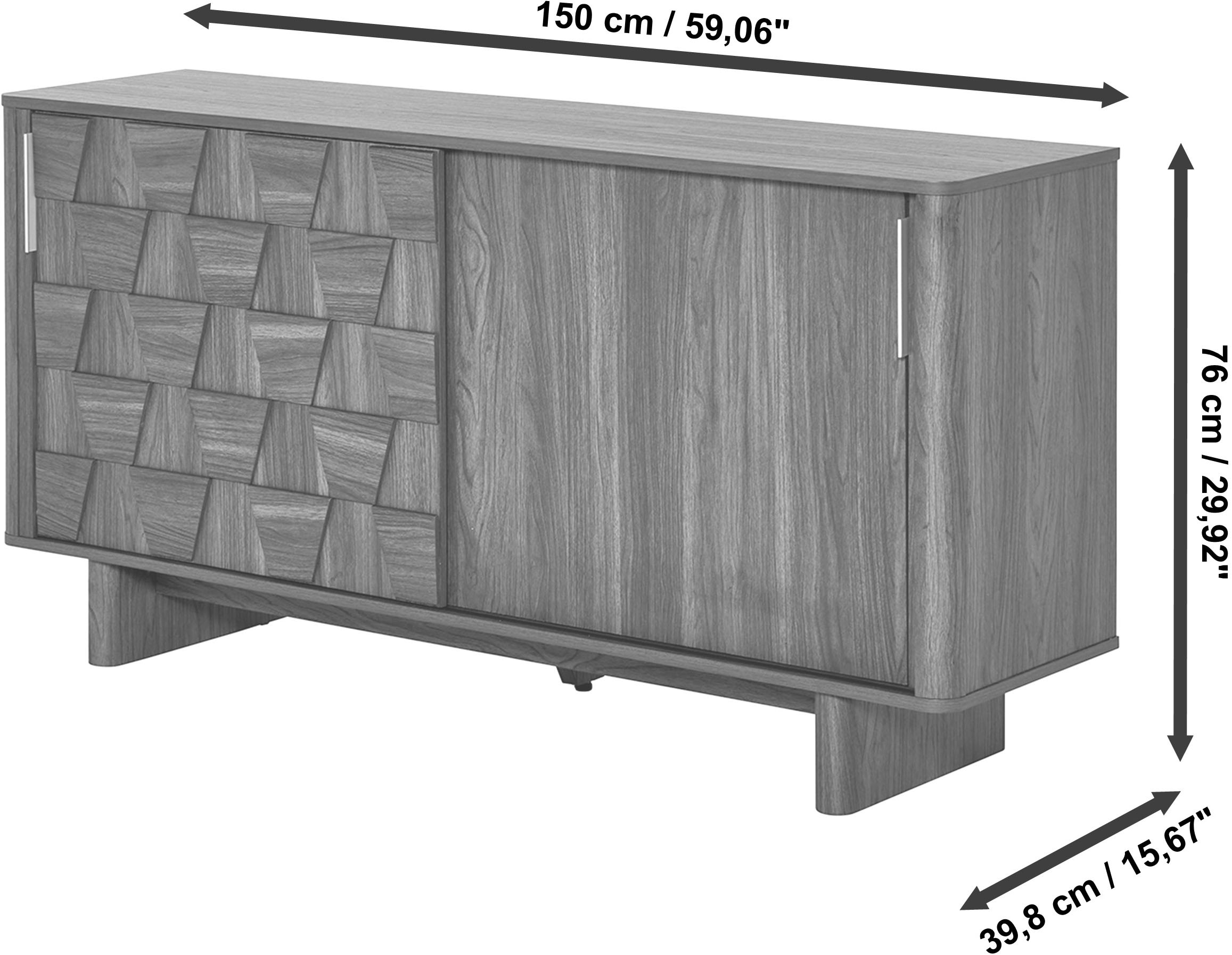 Jahnke Sideboard »CHESS SB 150« 1 Stk. tlg. Sideboard, 2 Schiebetüren, Breite ca. 150 cm