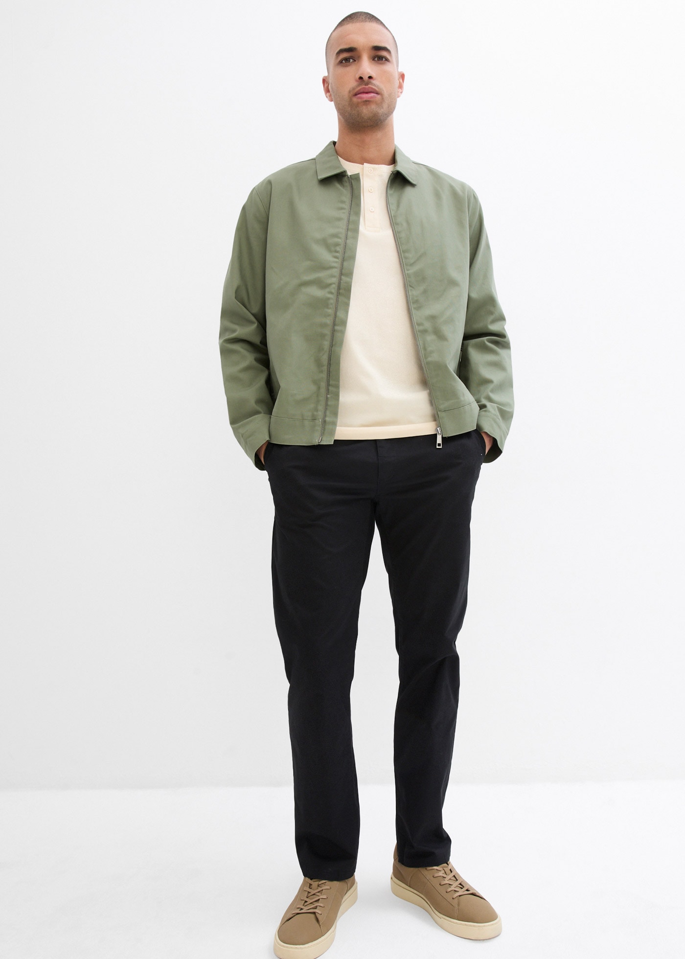 bonprix T-shirt Henleys Packung, 3 Regular Fit, mit Bruststickerei