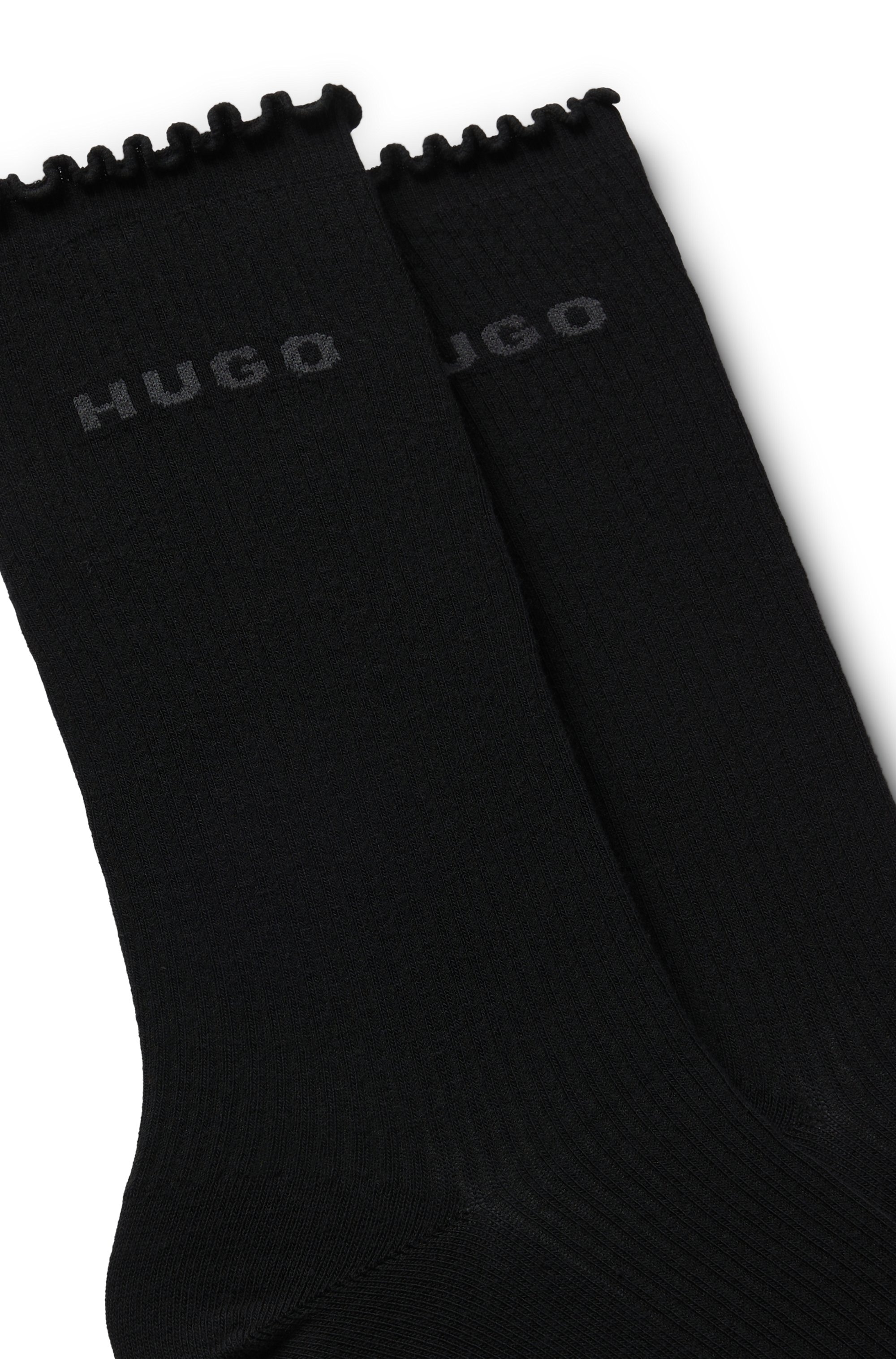 HUGO Underwear Basicsocken »2P RS LETTUCE CC W« 2 Paar tlg. Bund leicht gekräuselt
