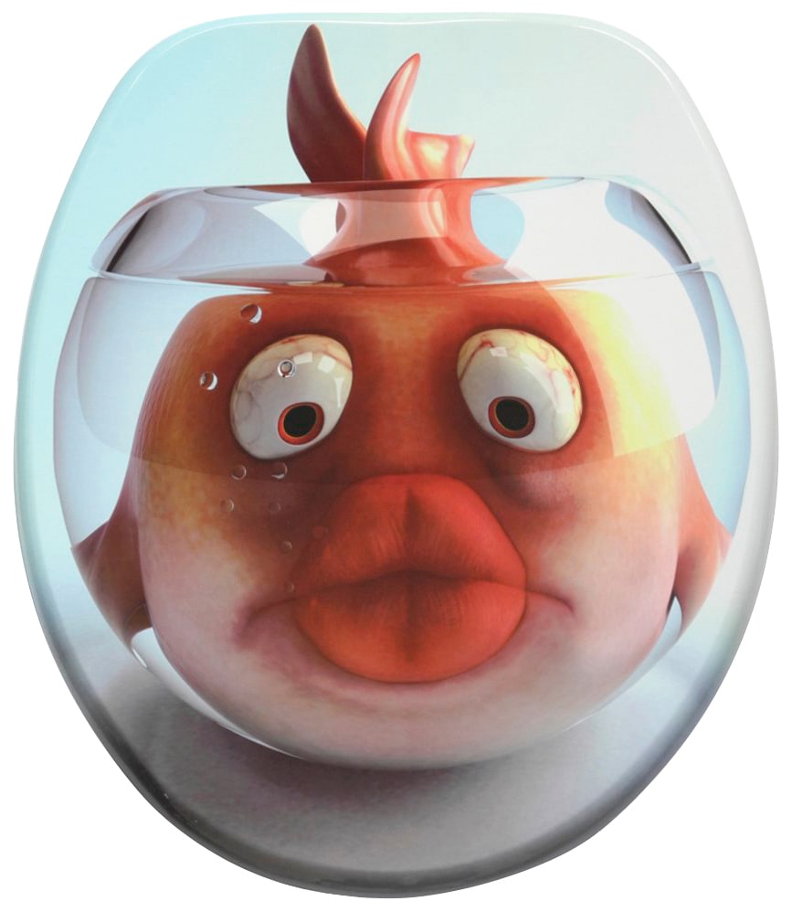 Sanilo Set d'accessoires de salle de bain »Goldfisch« bestehend aus WC-Sitz, Badteppich und Waschbeckenstöpsel