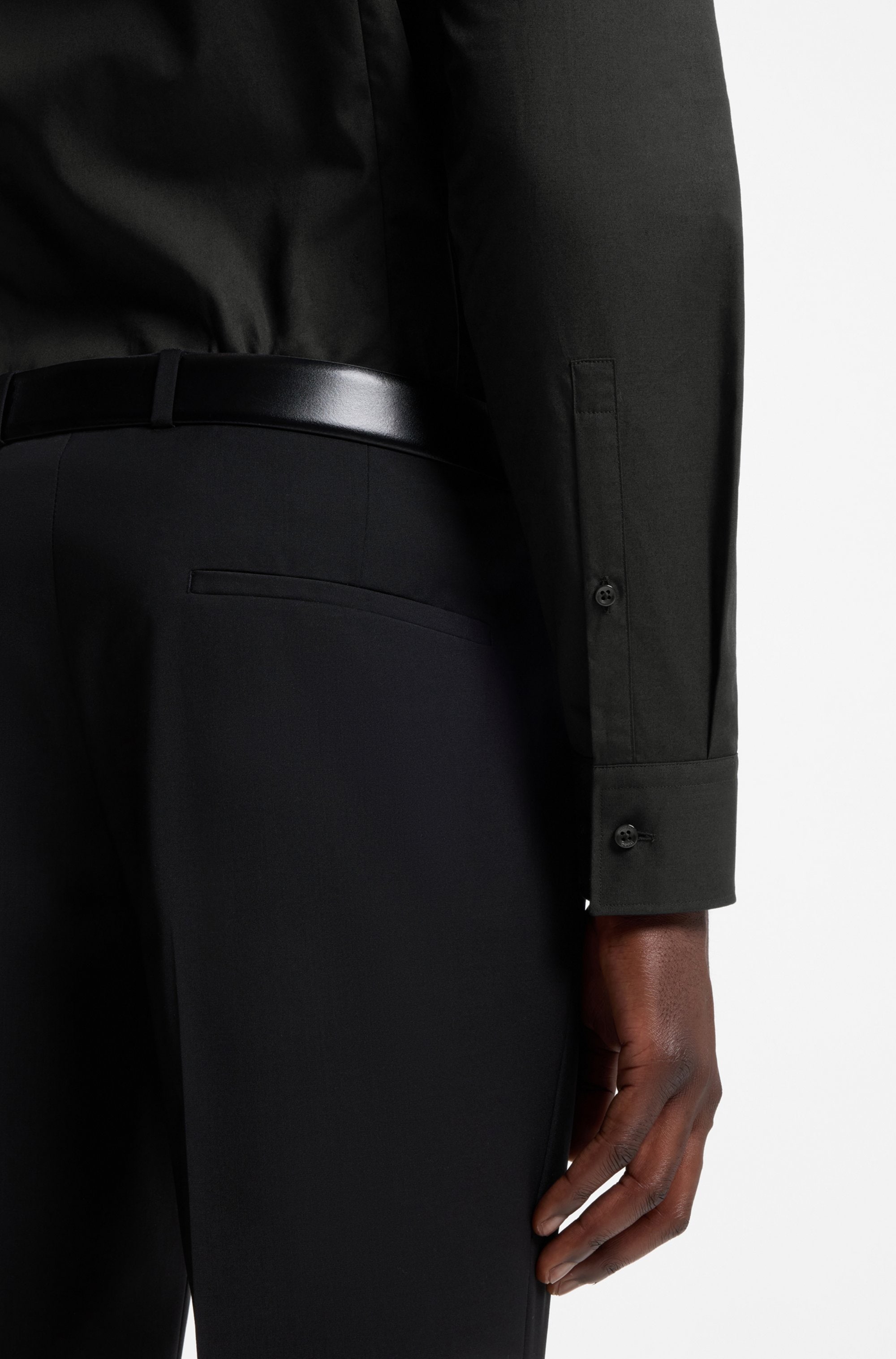 HUGO Chemise à manches longues »Kenno« Slim-Fit Hemd aus bügelleichter Baumwoll-Popeline