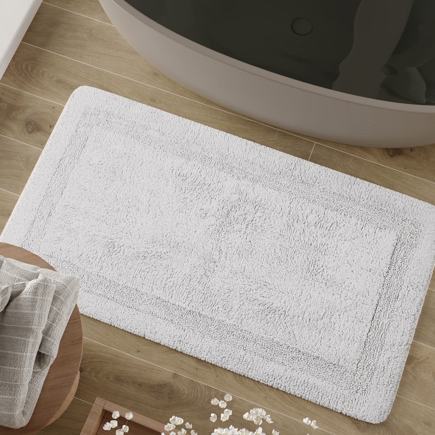 Wecon home Basics Tapis de bain »Knut« Höhe 20 mm waschbar, rutschfest, strapazierfähig, pflegeleicht, Bordüre, weich