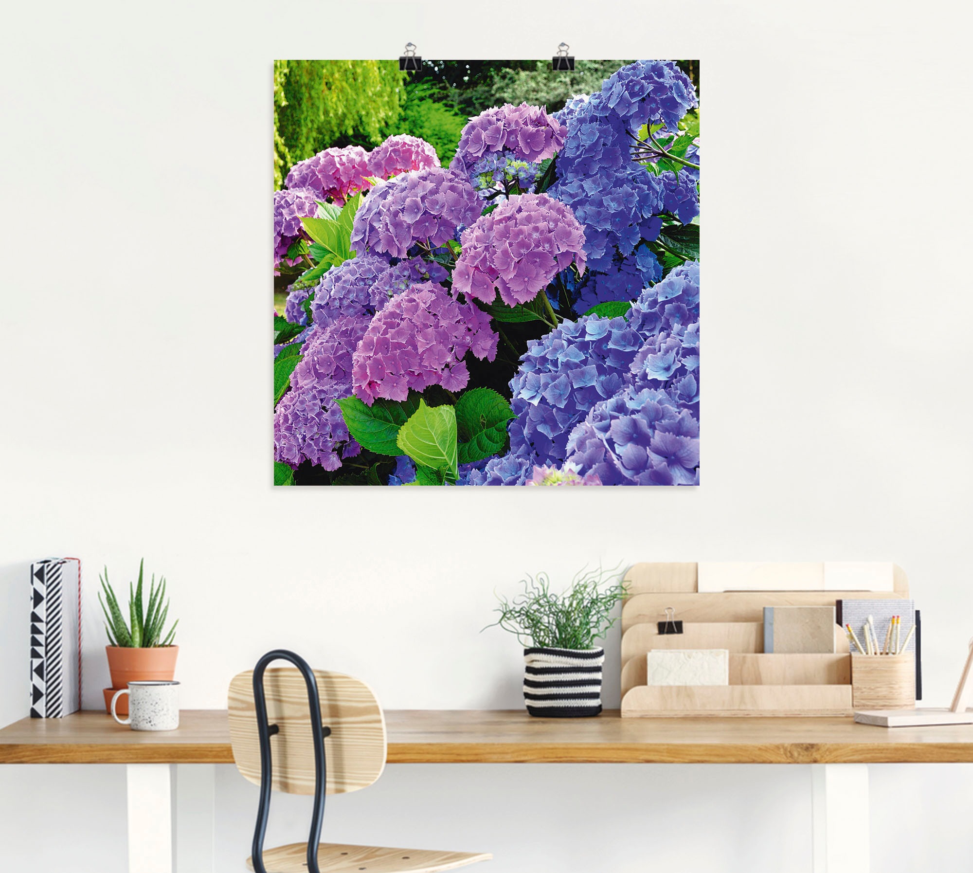 Artland Wandbild »Hortensien im Garten« Blumen 1 Stk. tlg. als Alubild, Leinwandbild, Poster in verschied. Grössen