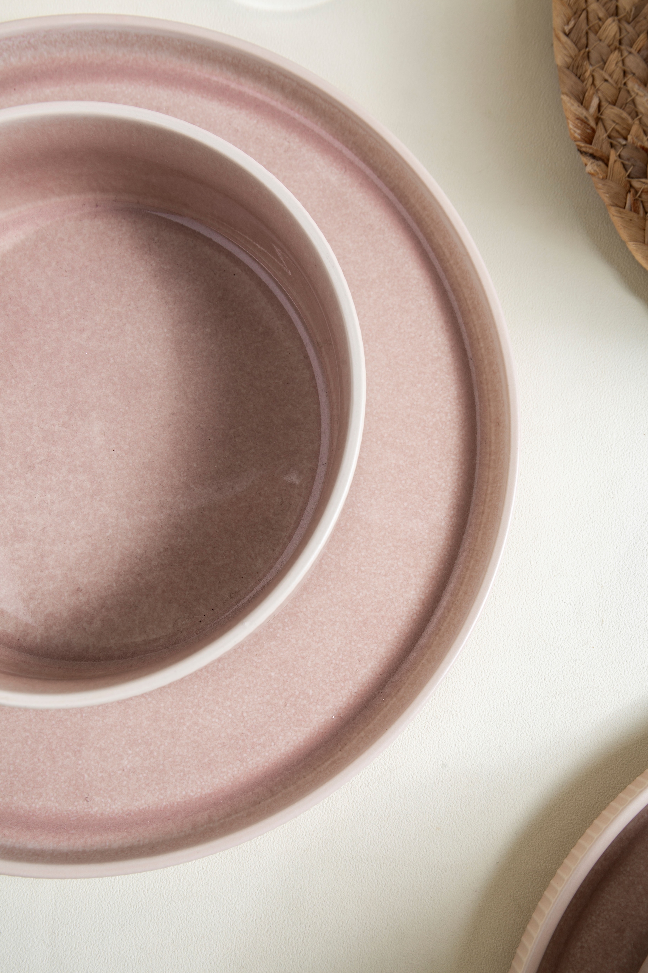 GOODproduct Geschirr-Set »Ylvii, aussen matt, innen reaktiv glasiert« Riffeloptik, spülmaschinenfest und mikrowellengeeignet