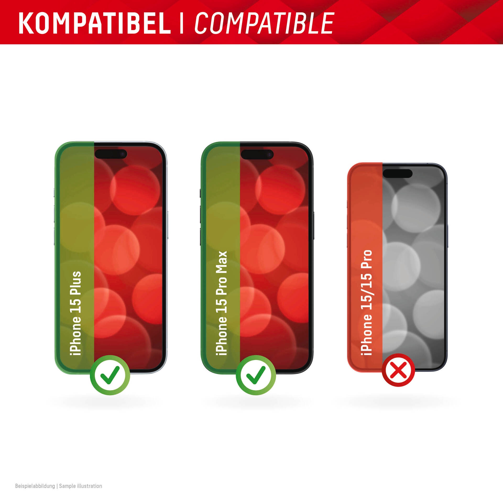Displex Displayschutzglas »Real Glass FC« für Apple iPhone 15 Plus;Apple iPhone 15 Pro Max Displayschutzfolie Displayschutz kratzer-resistent 10H splitterfest