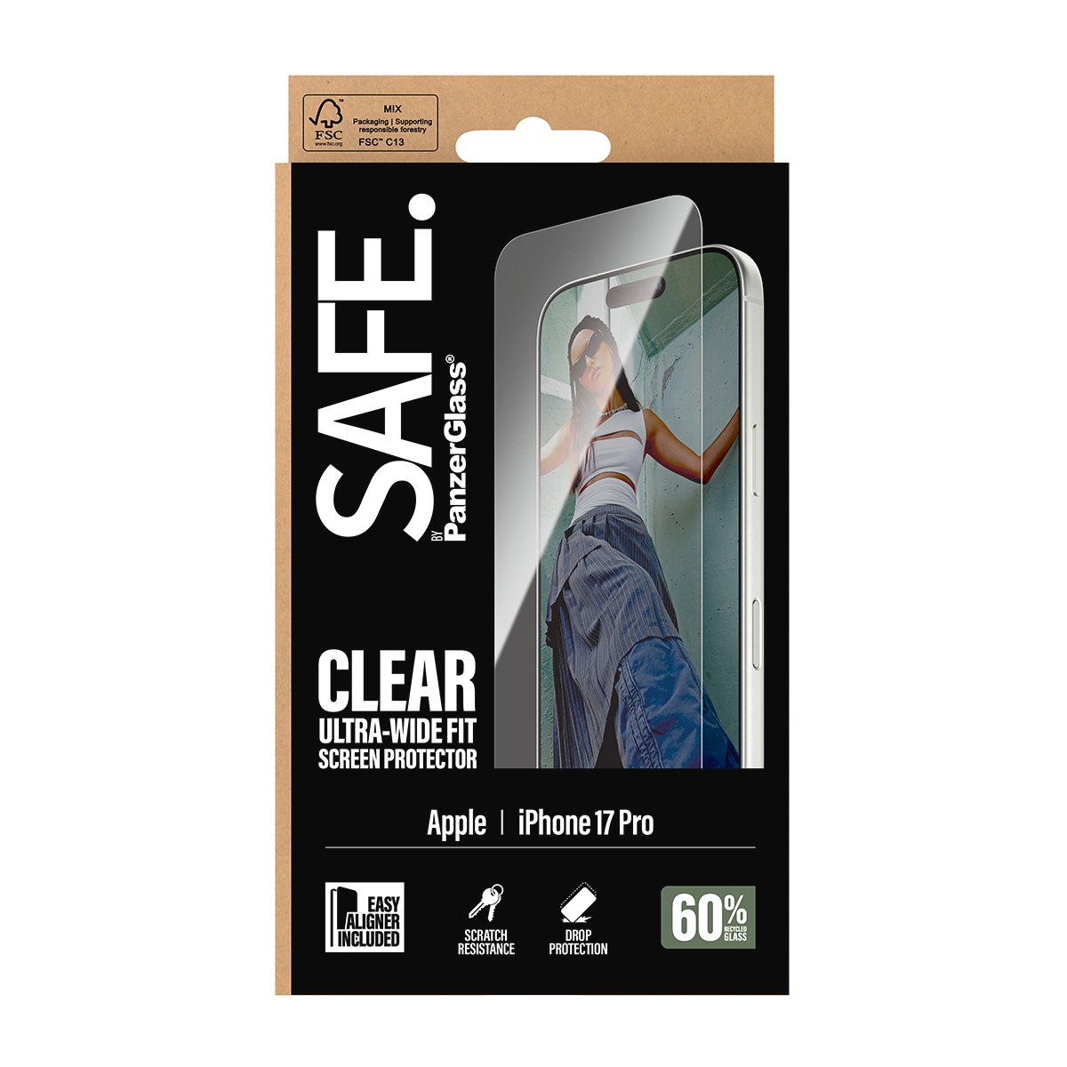 SAFE by PanzerGlass Verre de protection d'écran »Ultra-Wide Fit Screen Protector« für Apple iPhone 17 Pro Displayschutzfolie, Schutzfolie, Bildschirmschutz, kratz- & stossfest