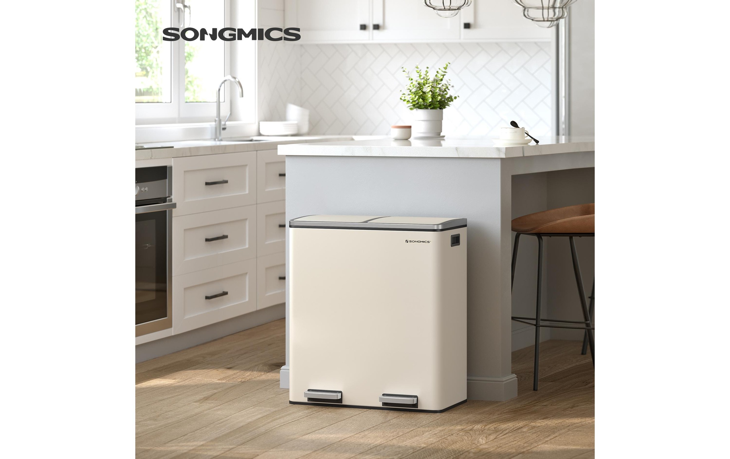 SONGMICS Poubelle »60 l« 2 Behälter