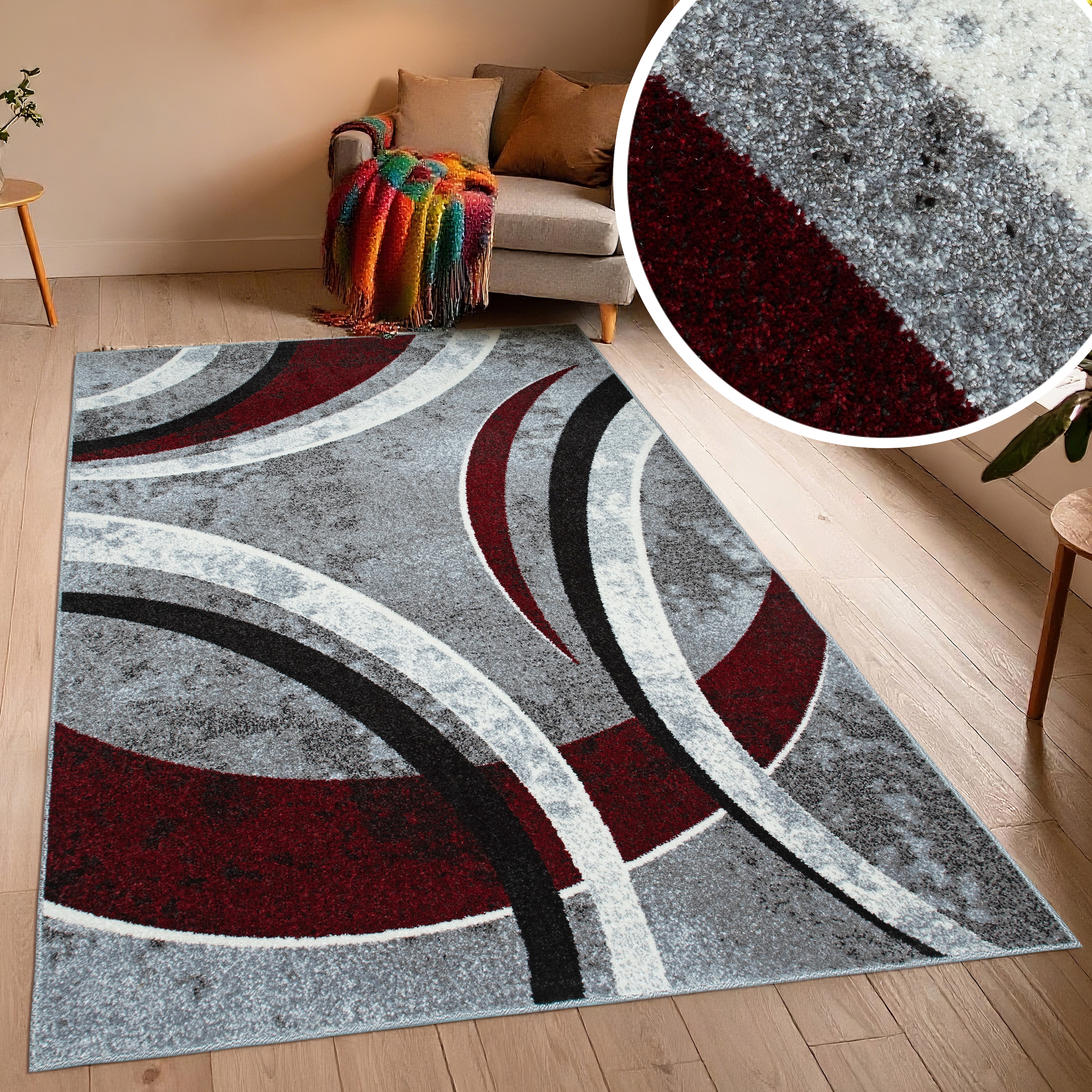 GOODproduct Tapis »Flow, geometrisches Design« Rectangulaire 9 mm Höhe graphique, abstrait, élégant, salon, chambre