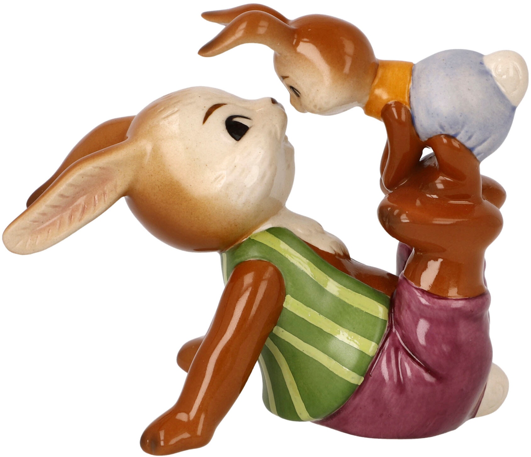 Goebel Osterhase »Frechdachs« Sammelfigur, Hasenvater mit Hasenkind
