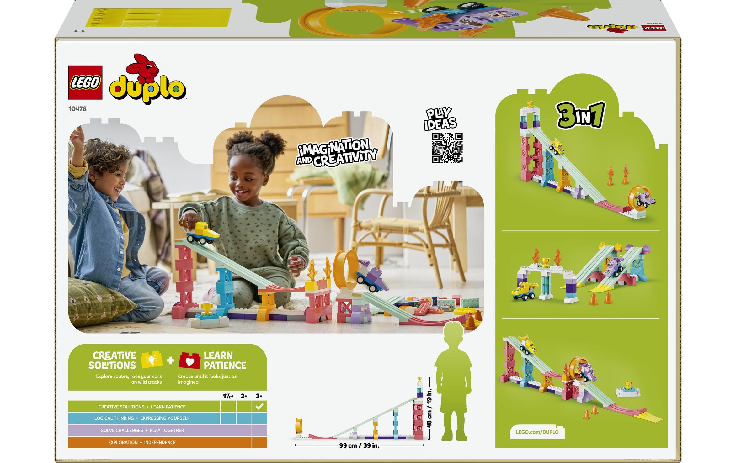 LEGO® Pions de construction »Kreative Sprungschanzen mit kleinen Flitzern 3-in-1-Set (10478)« LEGO DUPLO Town; Fabriqué en Europe
