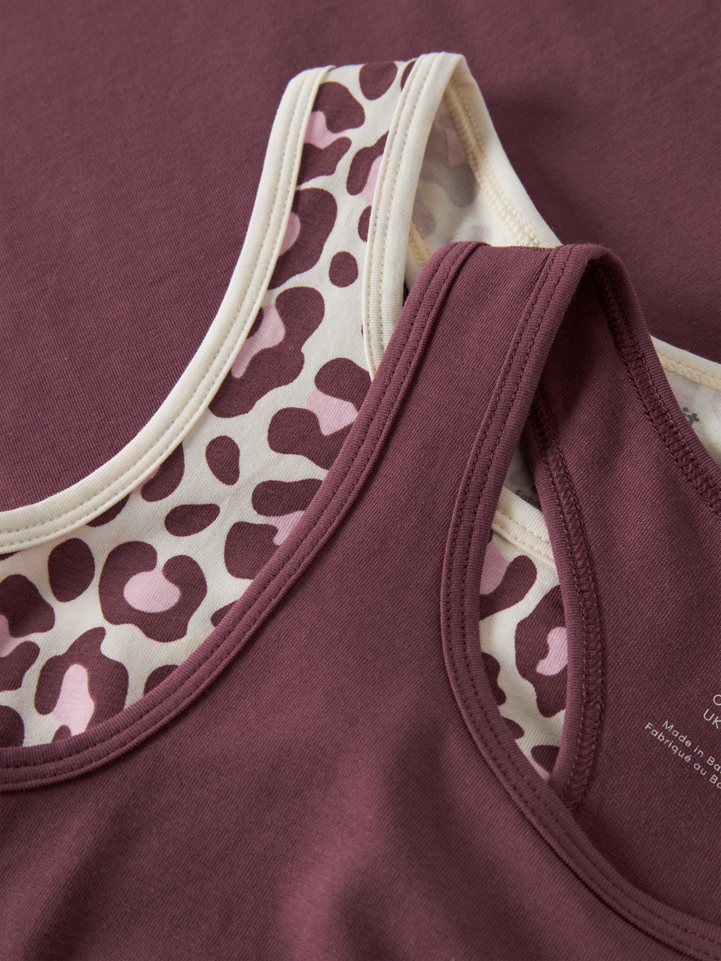 Name It Bustier »NKFSHORT TOP 2P LEO NOOS« Paquet, 2 mélange de coton, uni et imprimé en set