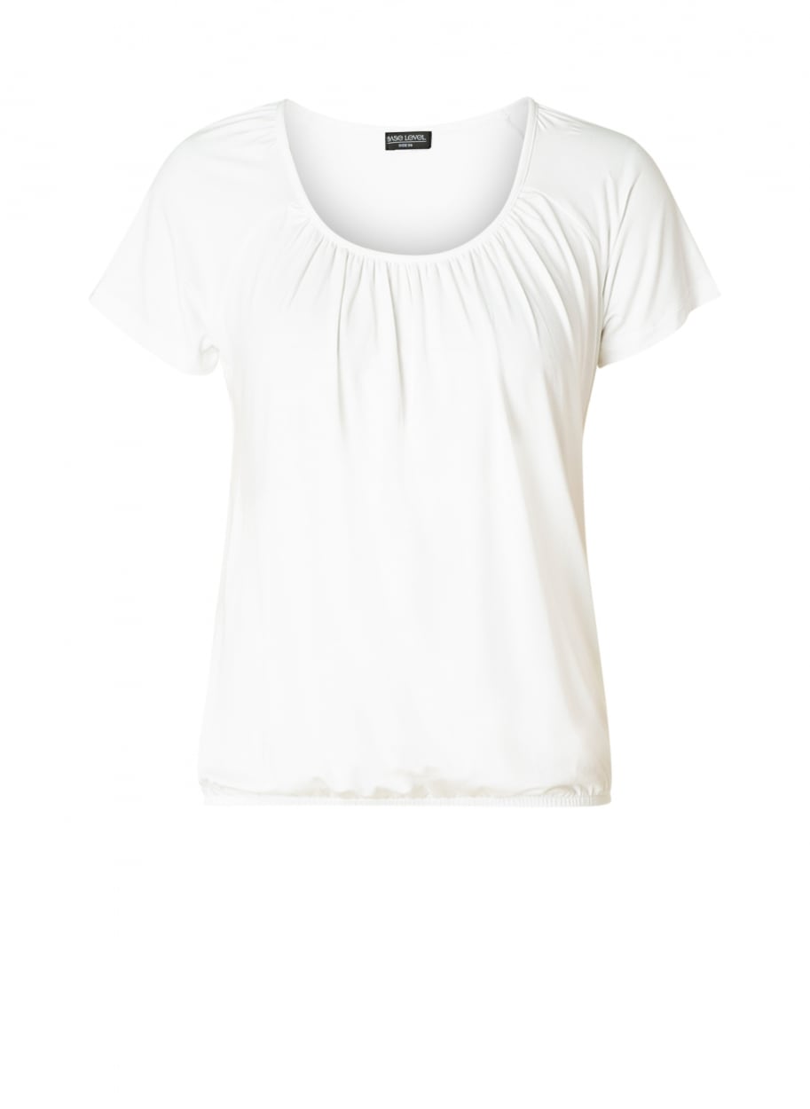 Base Level Curvy T-shirt ballon »Yoni« avec encolure ronde froncée