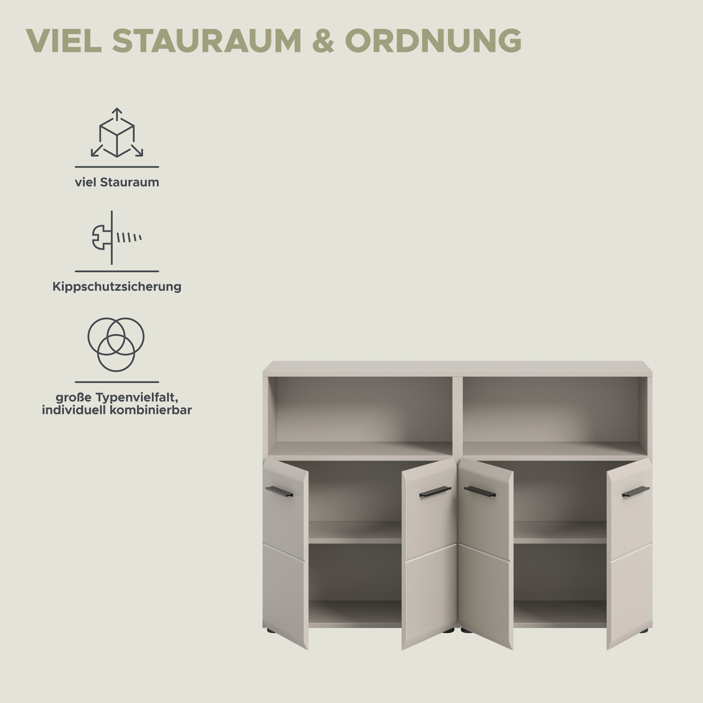 welltime Badmöbel-Set »FLORENZ,  2-teilige Badkombination, hochwertige MDF-Front« Set, 2-teiliges Set bestehend aus: 2 Midischrank breit, 2 Stk. tlg.