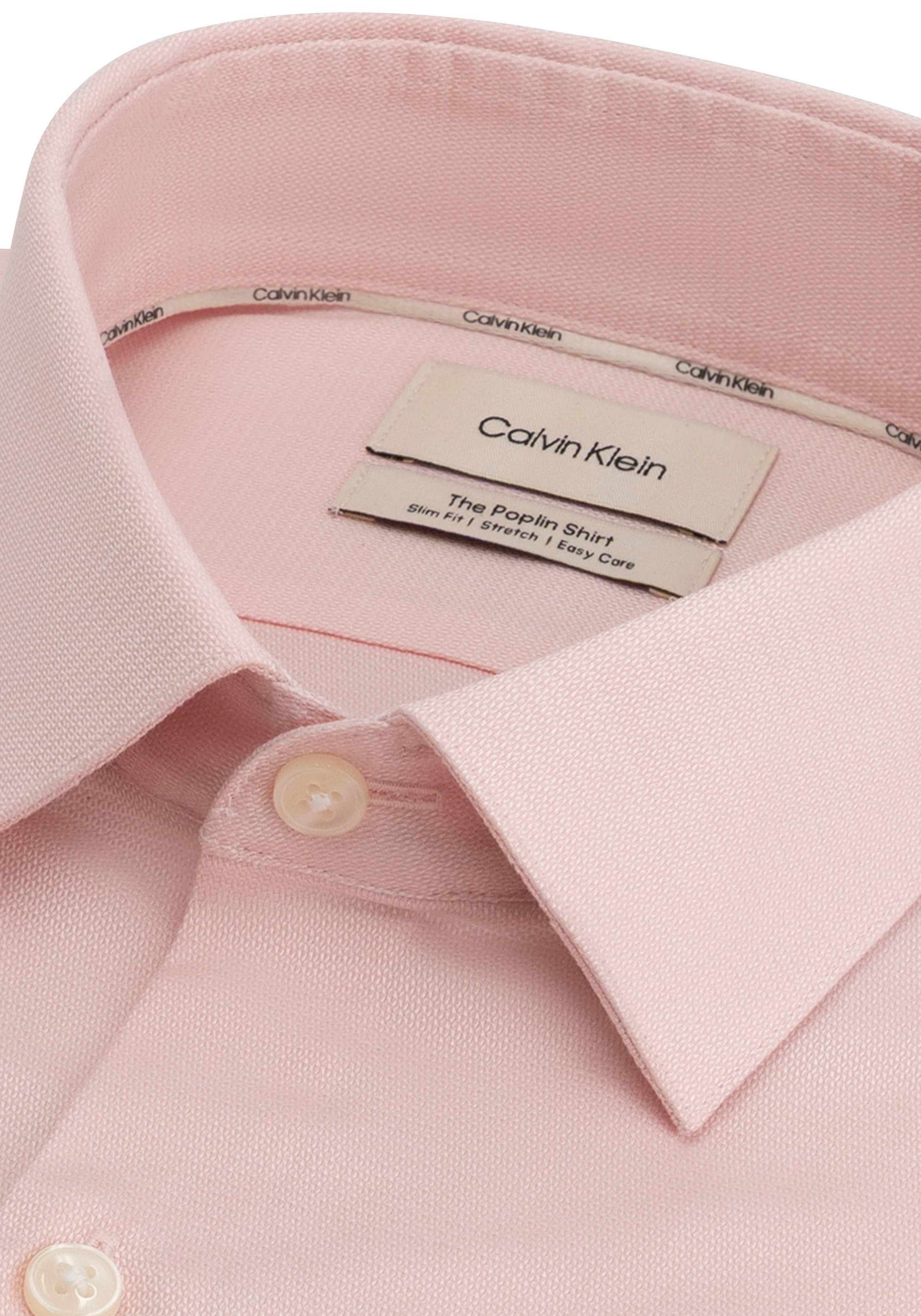 Calvin Klein Businesshemd »SLIM ESNTL POPLIN STR SLD« Slim fit mit Knopfleiste