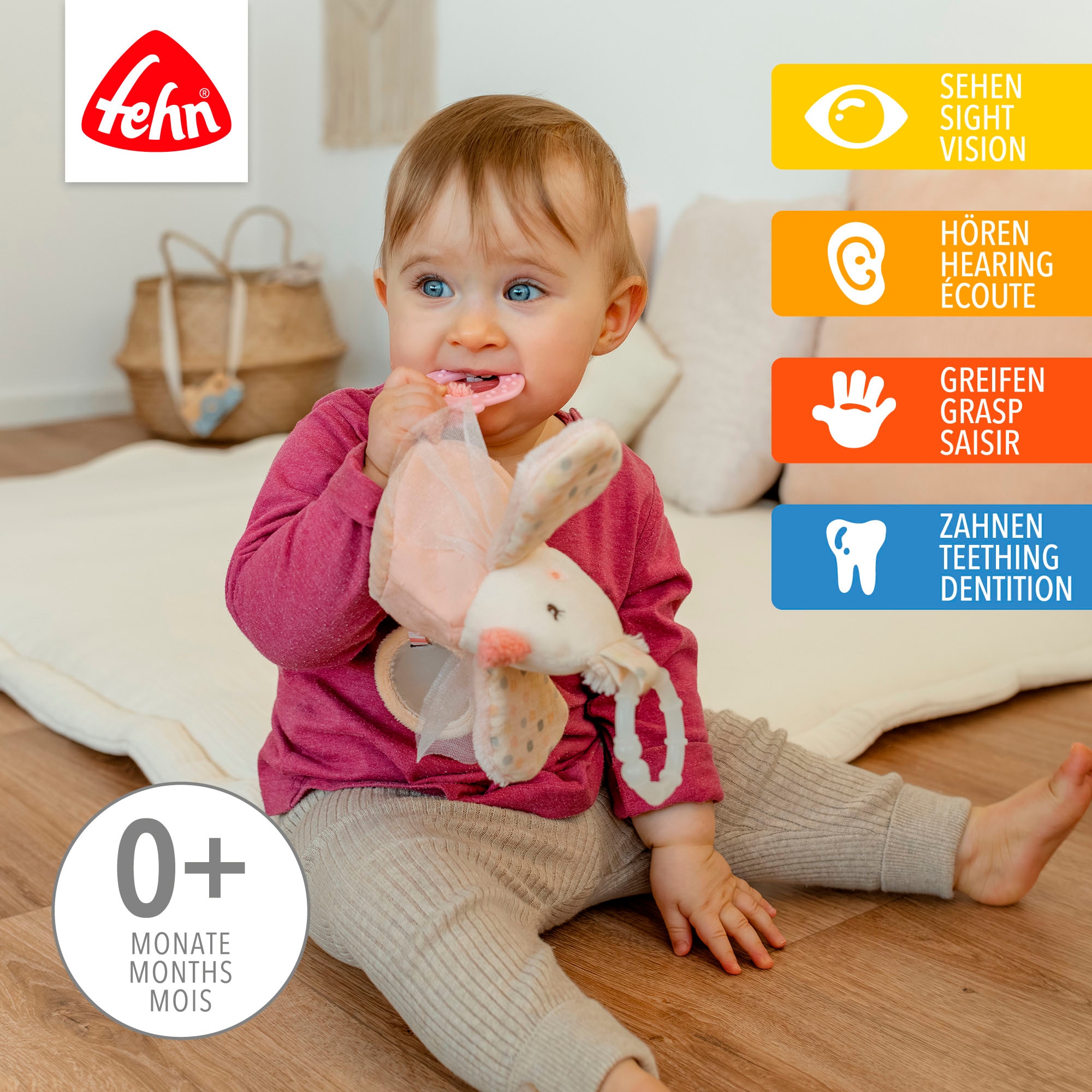 Fehn Greifspielzeug »feehnLAND, Activity-Vogel« zur Befestigung an Kinderwagen, Babyschale oder Bett