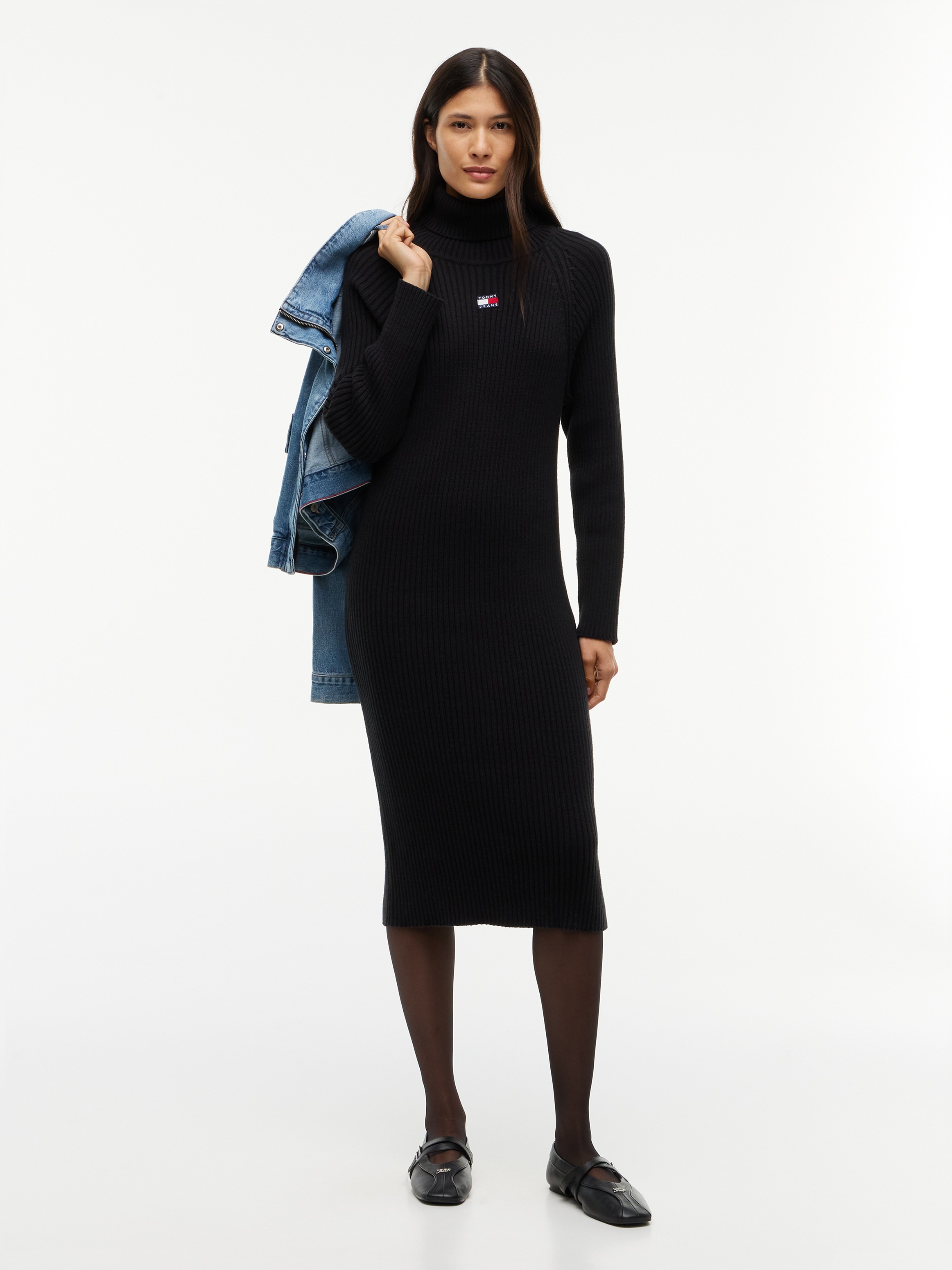 Tommy Jeans Robe en sweat »TJW BADGE MIDI SWEATER DRESS« Baumwolle