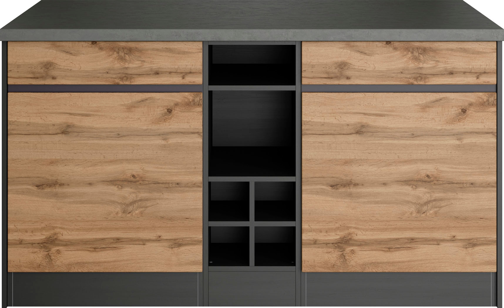 KOCHSTATION Îlot de cuisine »KS-Riesa« largeur 153 cm, profondeur 100 cm, façades MDF