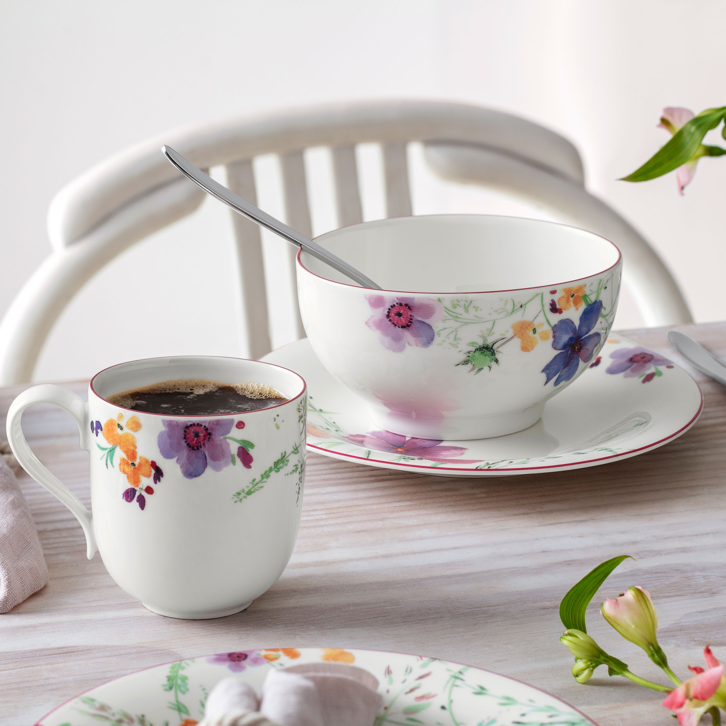 Villeroy & Boch Geschirr-Set »Mariefleur Basic Starter Set« Premium Porzellan