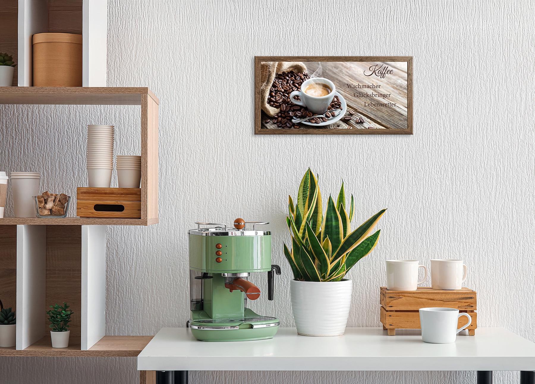 Bönninghoff Bild mit Rahmen »Wandbild gerahmt KAFFEE MIT SPRUCH 23x49 cm – Wanddeko« Essen | Getränke | Kaffee | Kaffee Bilder | Küche | Lebensmittel | Sprüche | Sprüche & Texte 1 Stk. tlg. mit dekorativem Rahmen
