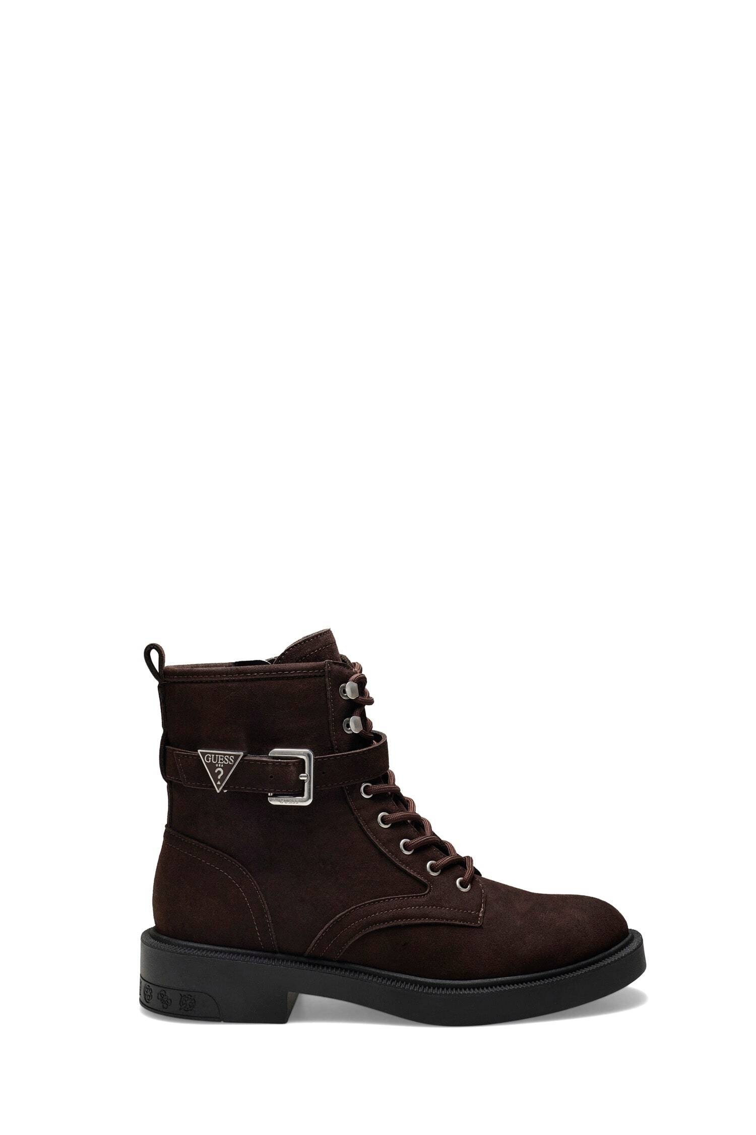 Guess Schnürstiefelette »FELLINI2«  Schnürboots, Herbst-Stiefelette mit Zierschnalle am Schaft