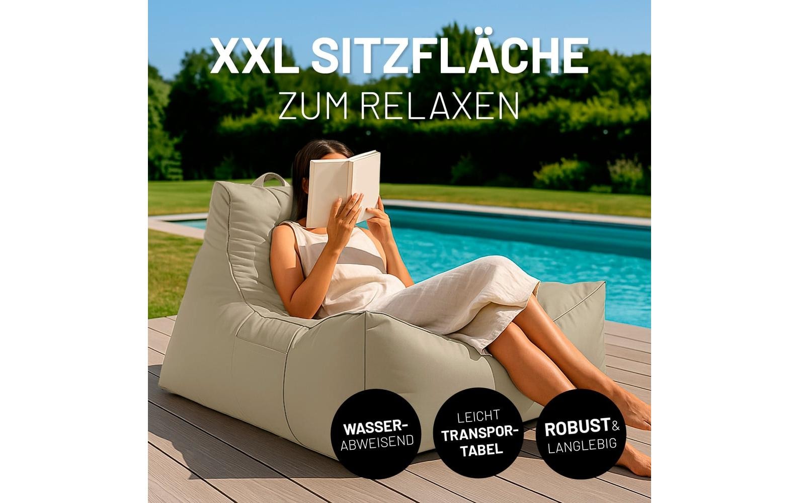 Lumaland Pouf »Lounge mit Flaschenhalter 380 l«