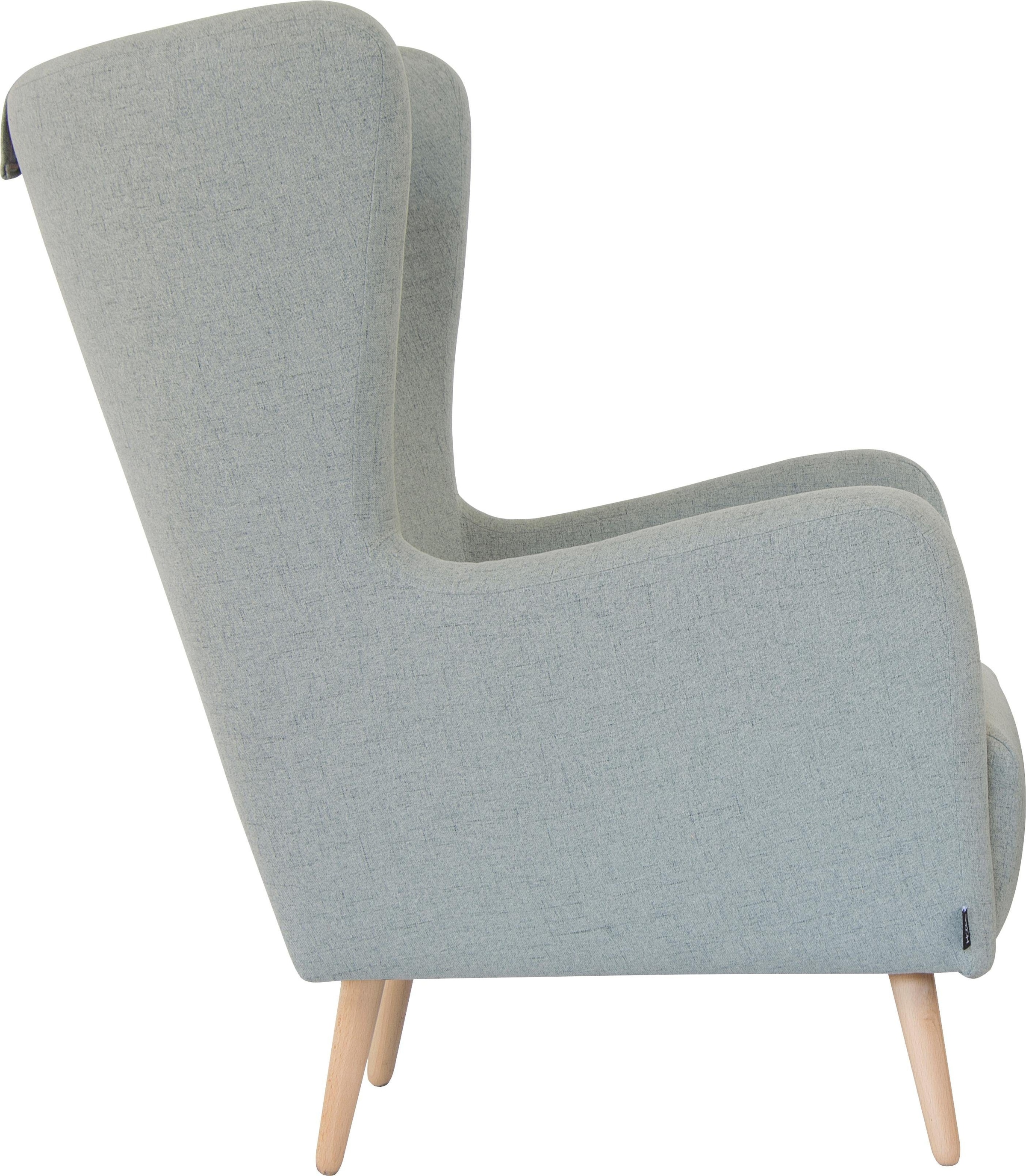 Home affaire Fauteuil »Telford auch in Fellimitat, Sessel B/T/H: 77/92/106 cm« wahlweise mit und ohne Hocker, in vielen Bezugsqualitäten, Ohrensessel