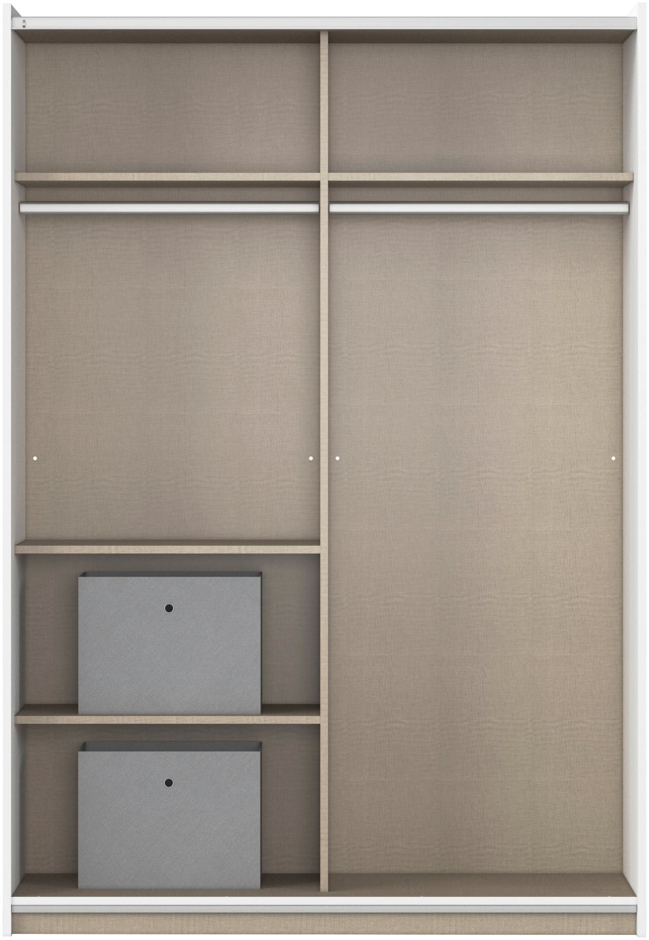 rauch Schwebetürenschrank »Kleiderschrank Schrank Garderobe REFLECT« inkl. praktischer Innenausstattung mit 2 Stoffboxen MADE IN GERMANY